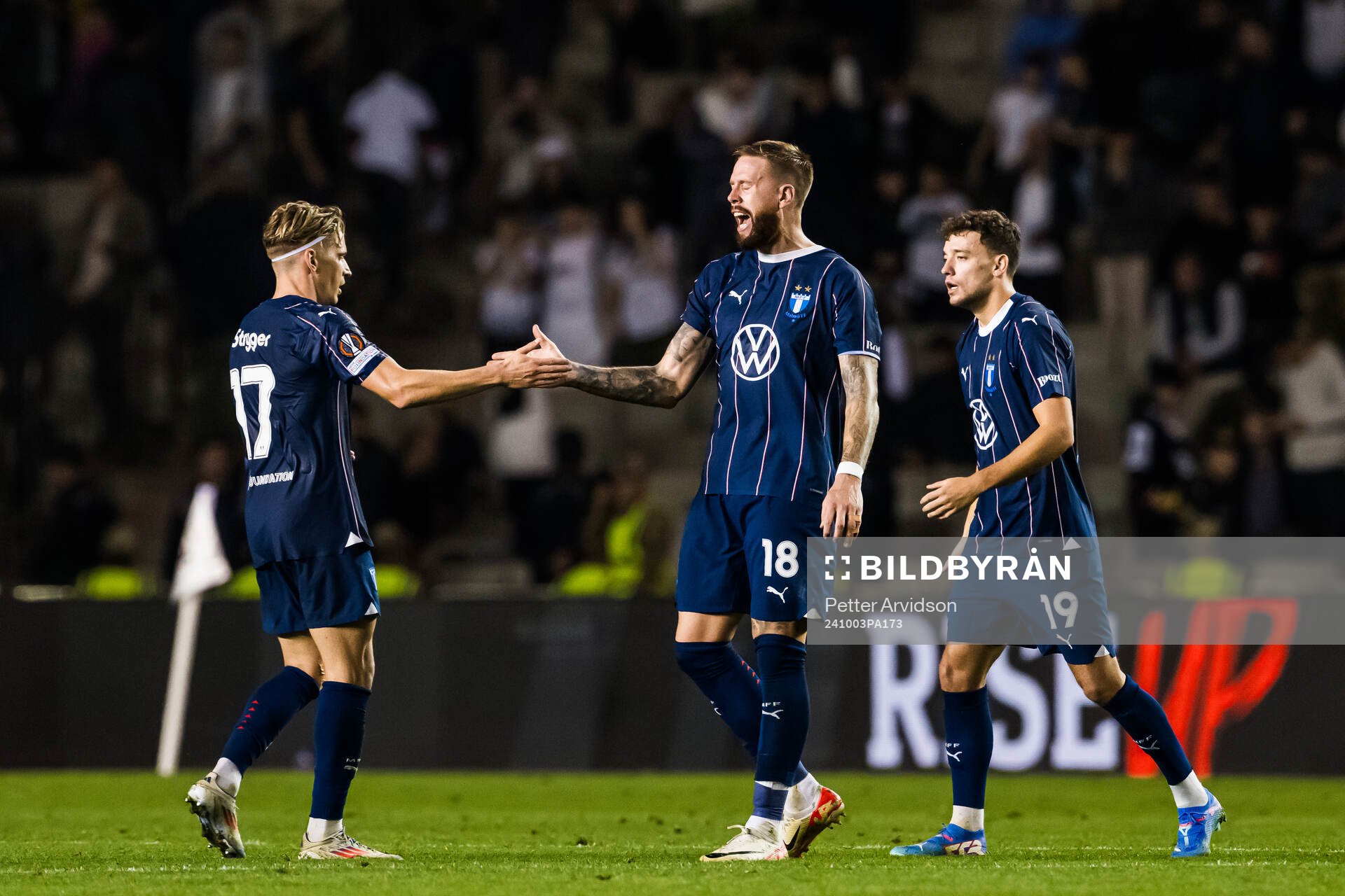 Jens Stryger Larsen and Pontus Jansson of Malmö FF