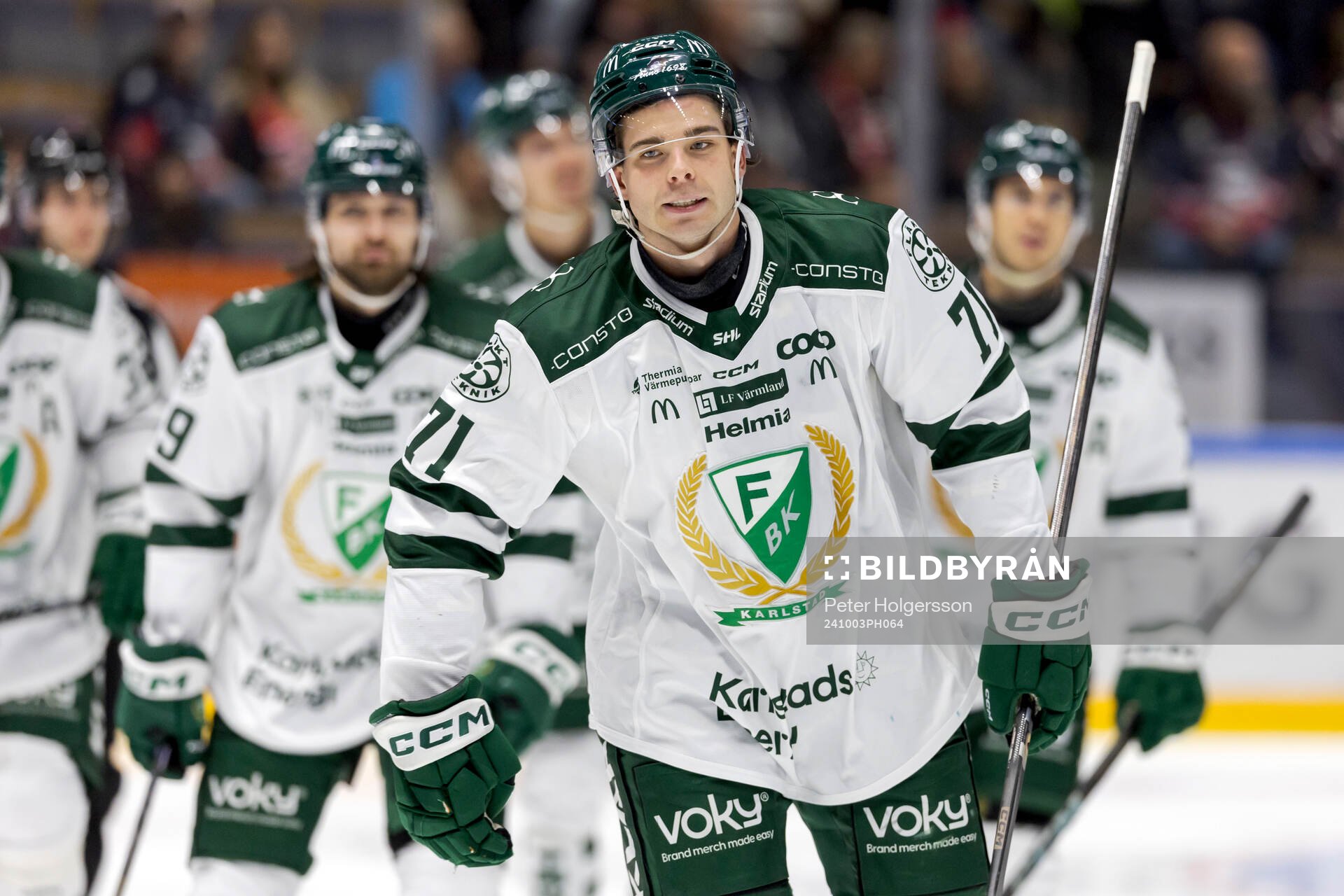 Färjestads Viktor Lodin jublar