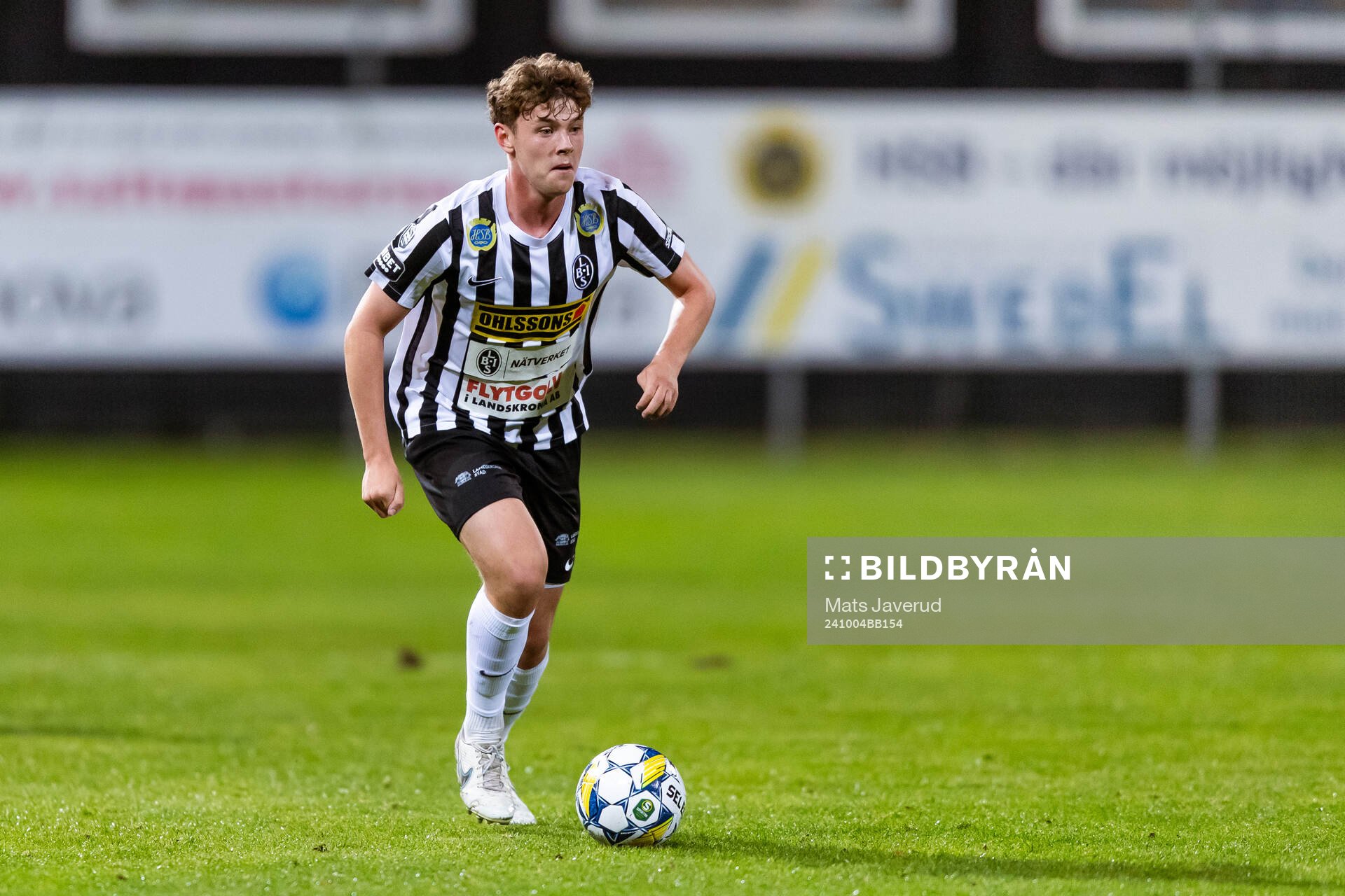 Landskronas Max Nilsson under fotbollsmatchen i Superettan mellan Landskrona och Skövde AIK den 4 oktober 2024 i Landskrona. 