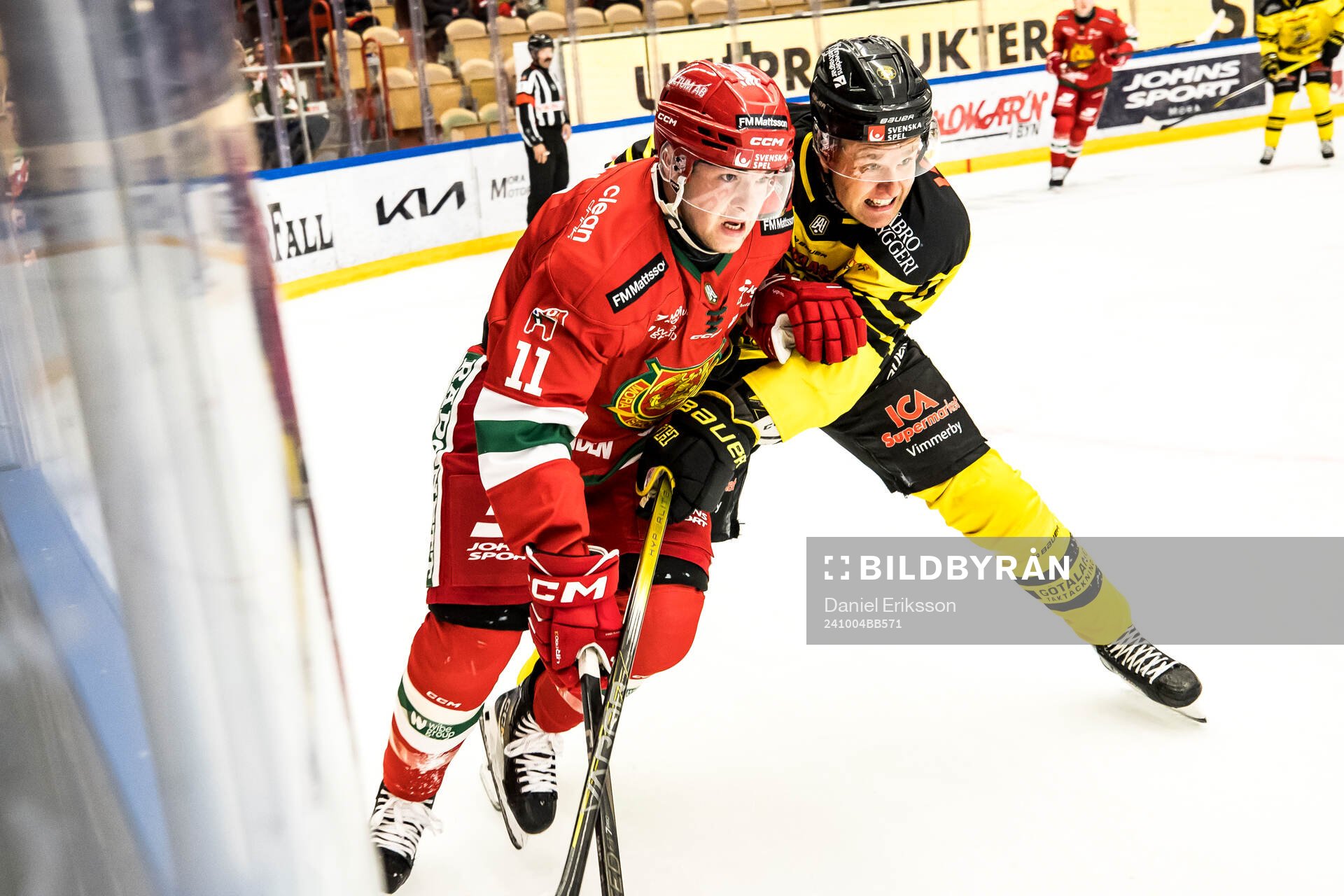 Moras Gustav Salmi-Lilja och Vimmerbys Hampus Eriksson