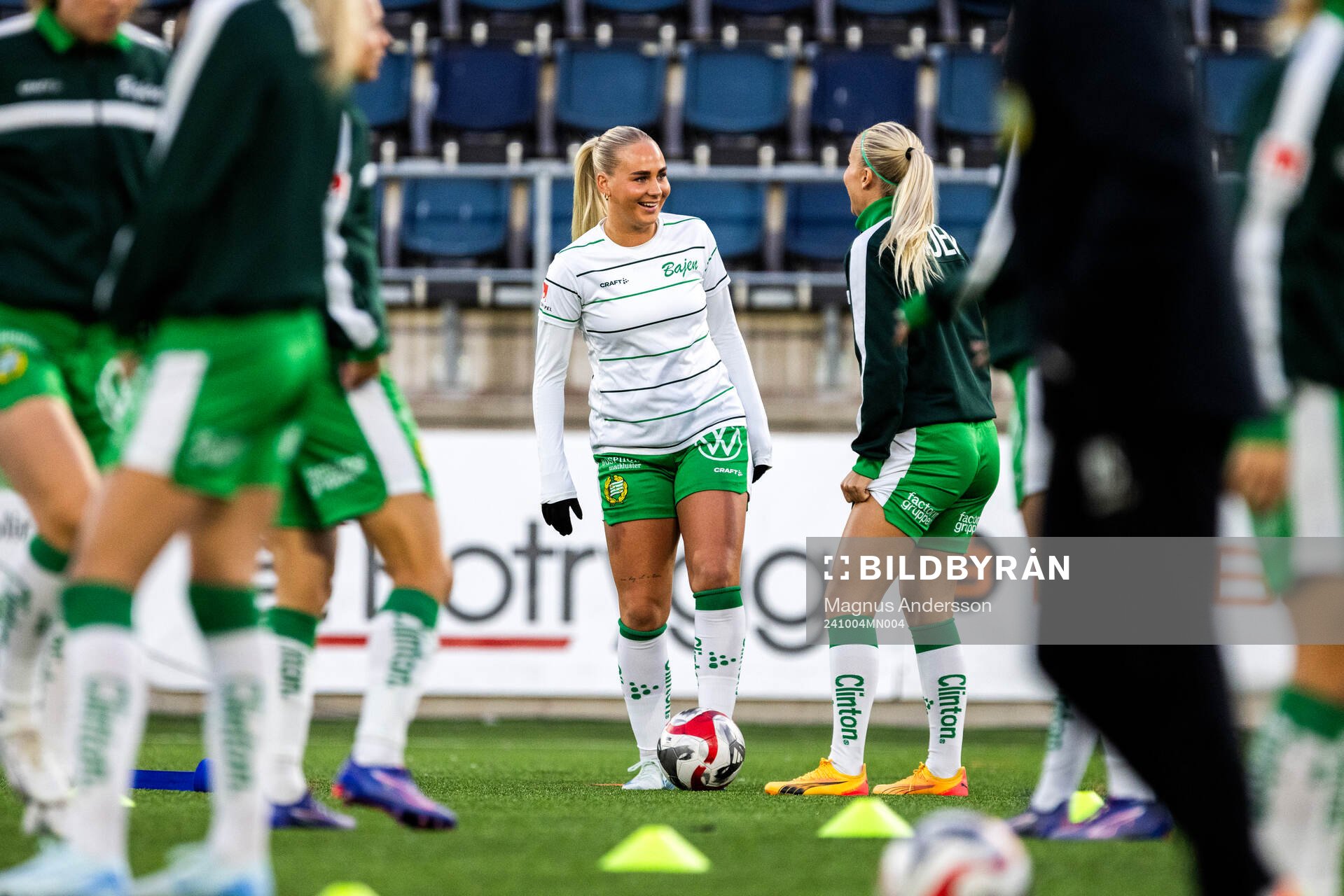 Hammarbys Cathinka Tandberg på uppvärmningen