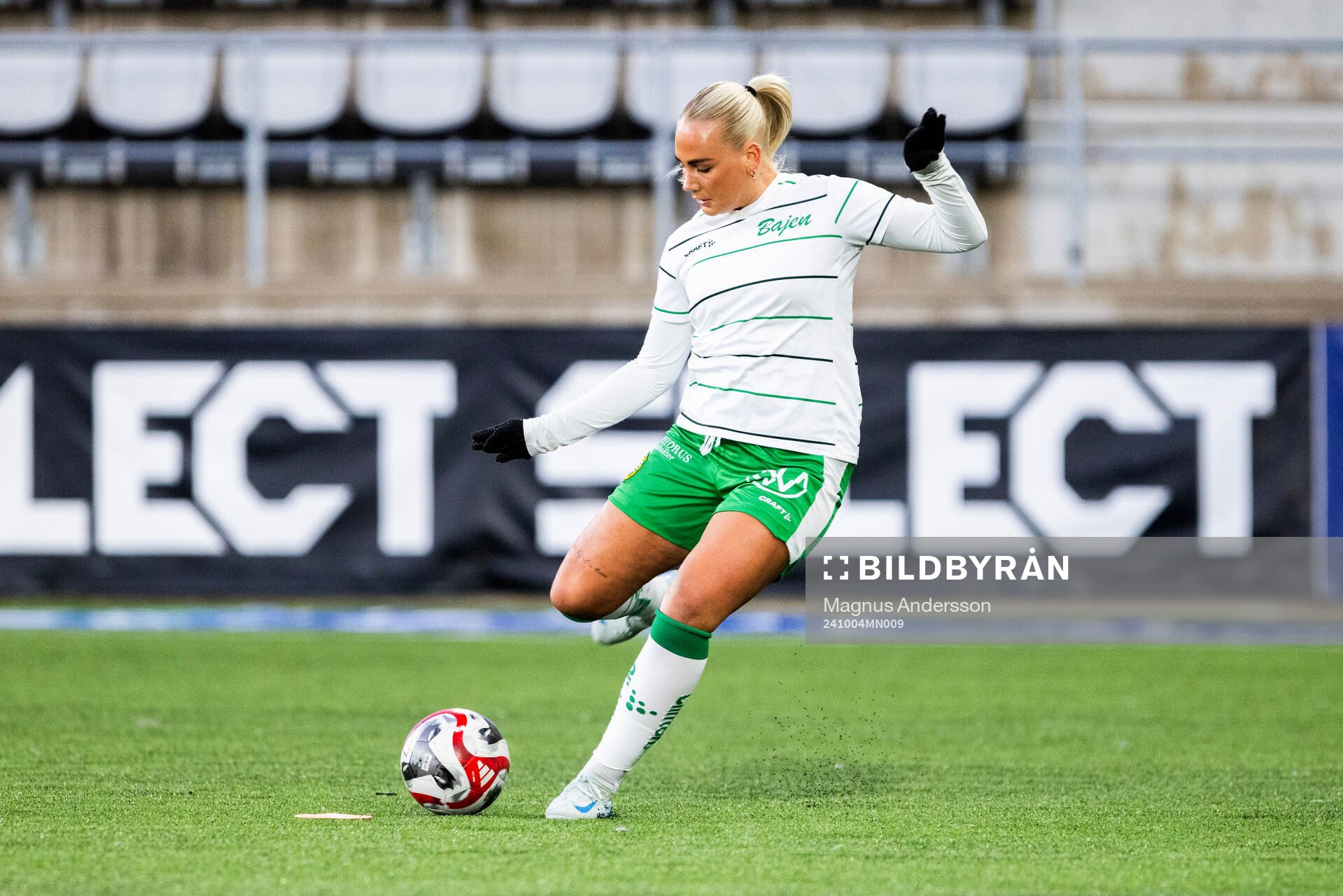 Hammarbys Cathinka Tandberg på uppvärmningen