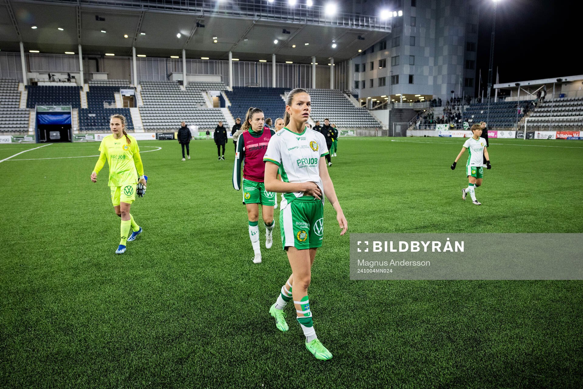 Hammarbys Bella Andersson efter fotbollsmatchen i Damallsvenskan mellan Linköping och Hammarby den 4 oktober 2024 i Linköping. 