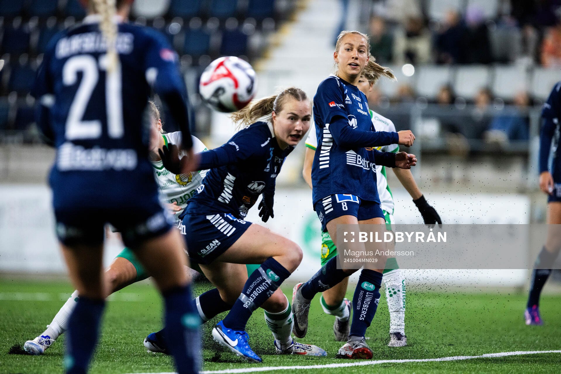 Linköpings Sara Eriksson under fotbollsmatchen i Damallsvenskan mellan Linköping och Hammarby den 4 oktober 2024 i Linköping. 