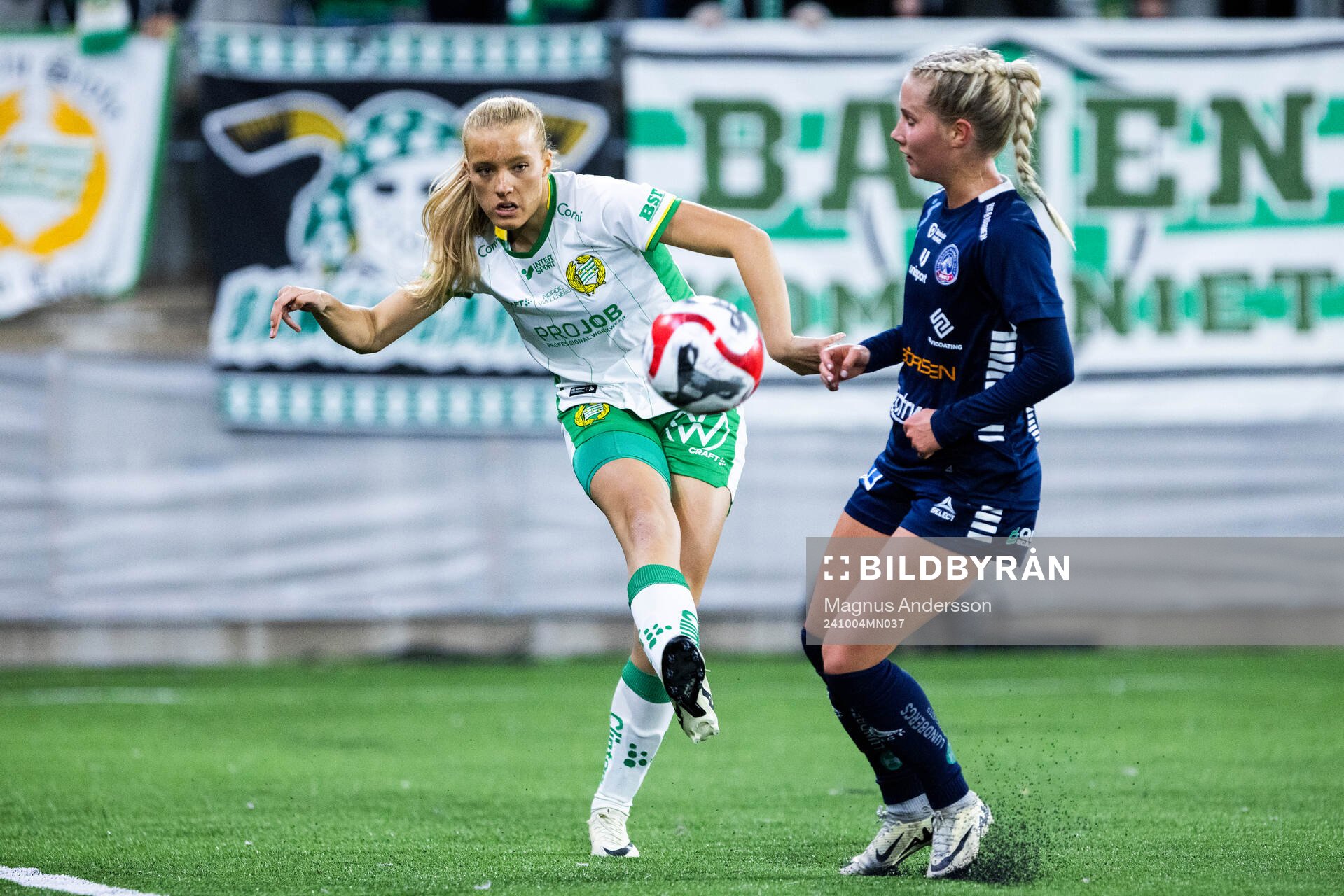 Hammarbys Smilla Holmberg under fotbollsmatchen i Damallsvenskan mellan Linköping och Hammarby den 4 oktober 2024 i Linköping. 