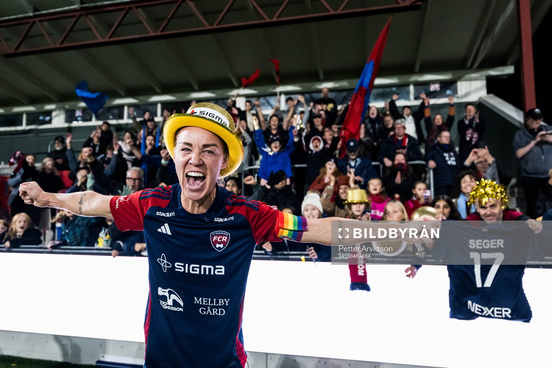 FC Rosengårds Caroline Seger jublar över sitt SM-guld