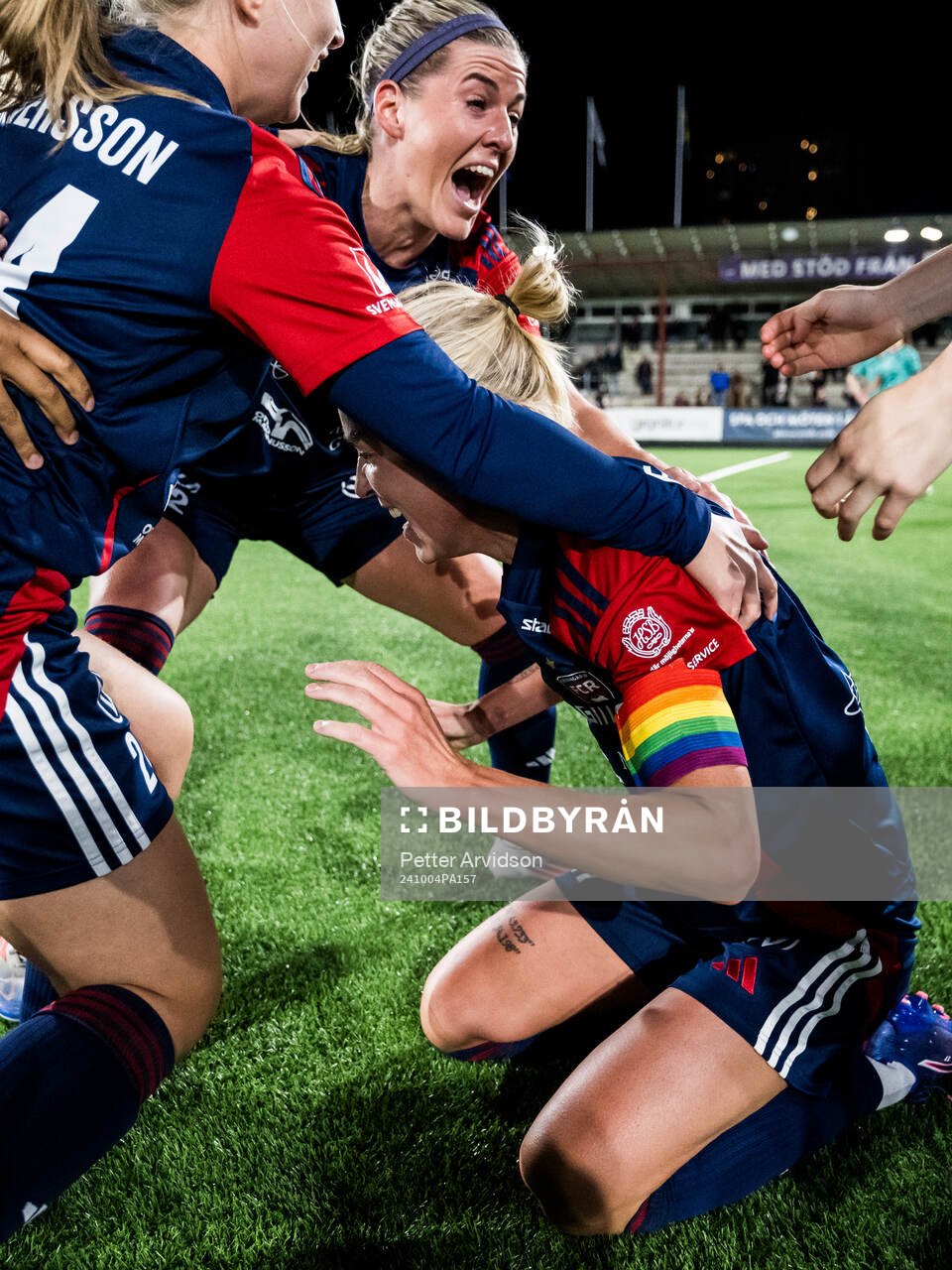 FC Rosengårds Olivia Schough, Hanna Andersson och Caroline