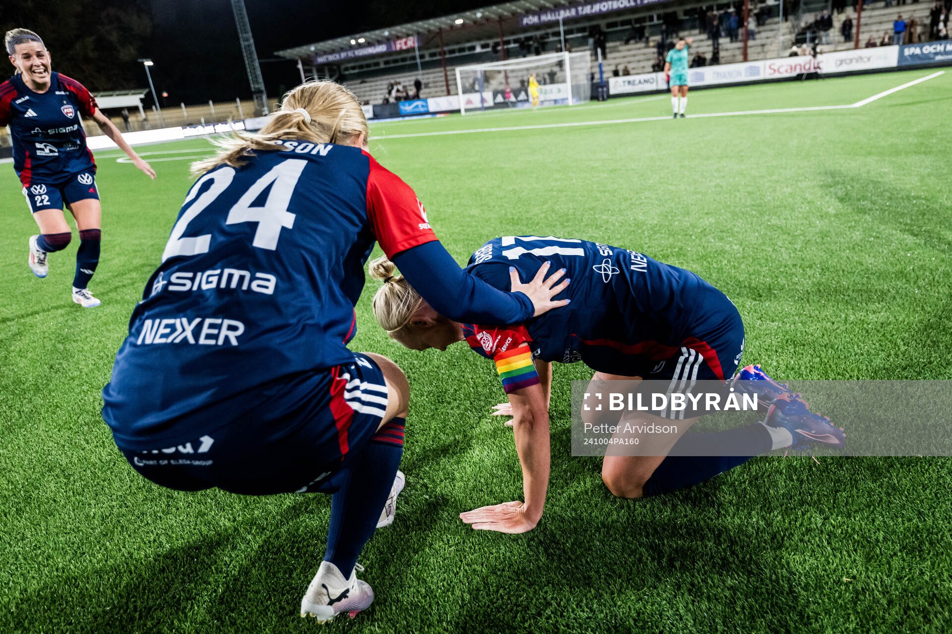 FC Rosengårds Olivia Schough, Hanna Andersson och Caroline