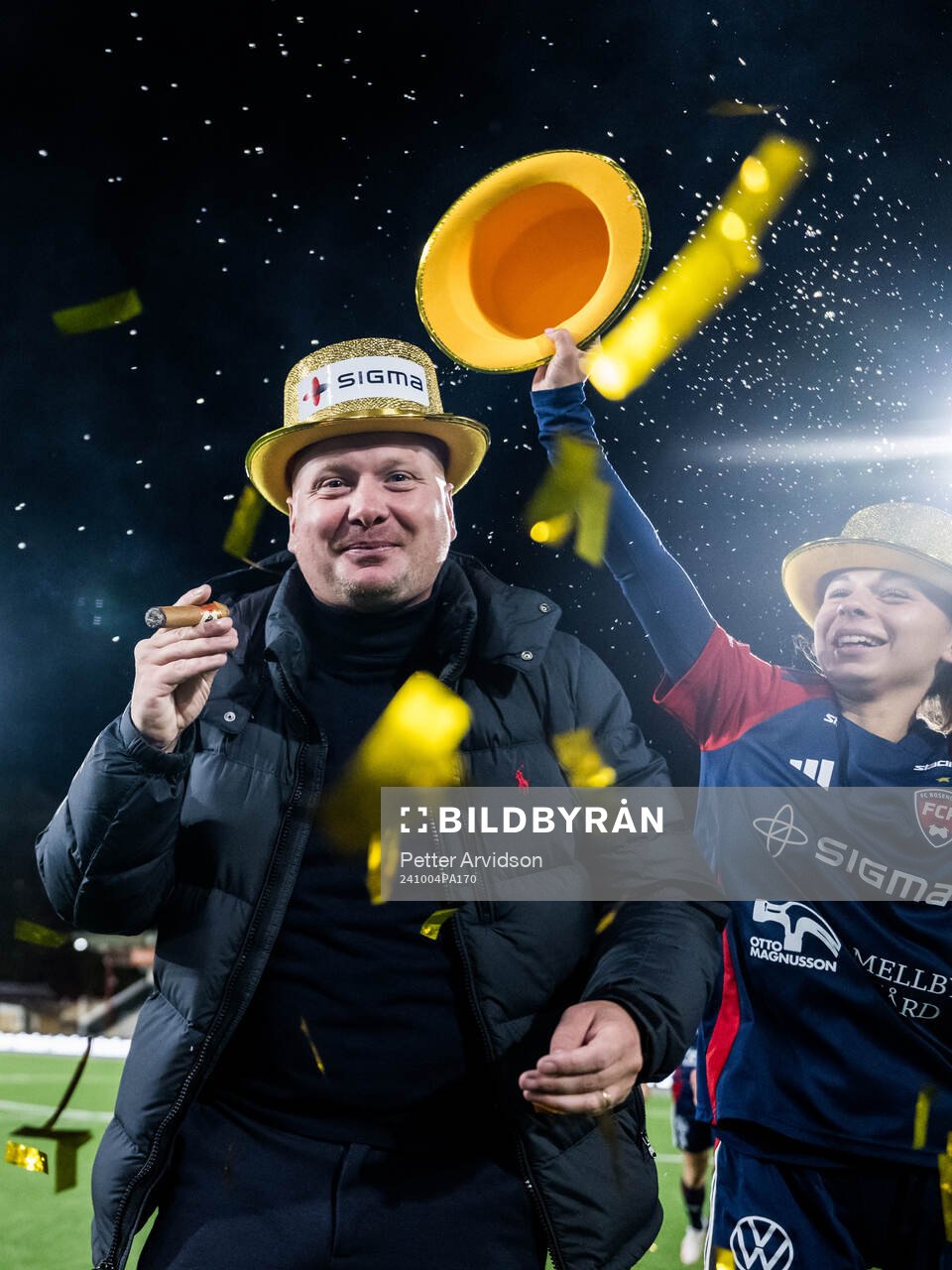 FC Rosengårds tränare Joel Kjetselberg och Mikaela