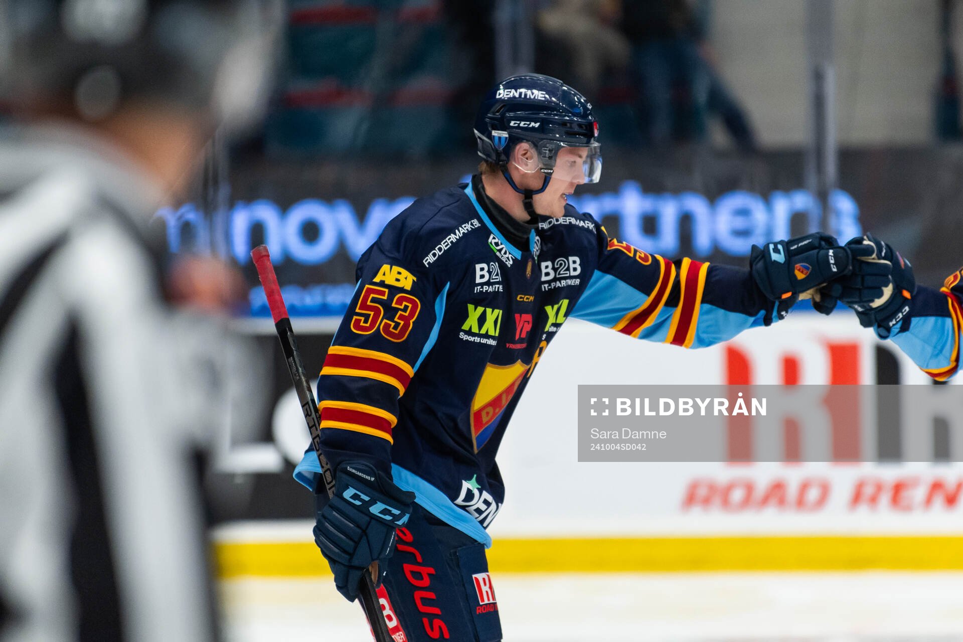 Djurgårdens David Blomgren jublar