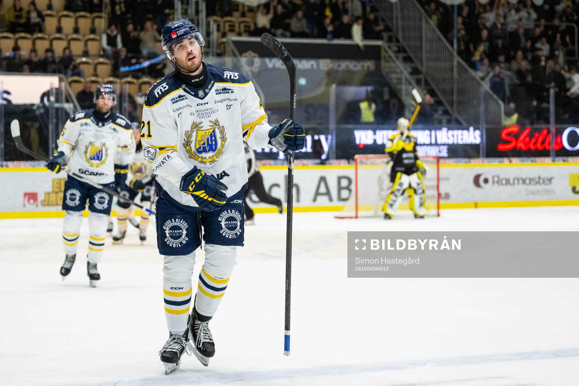 Södertäljes Nolan Stevens jublar