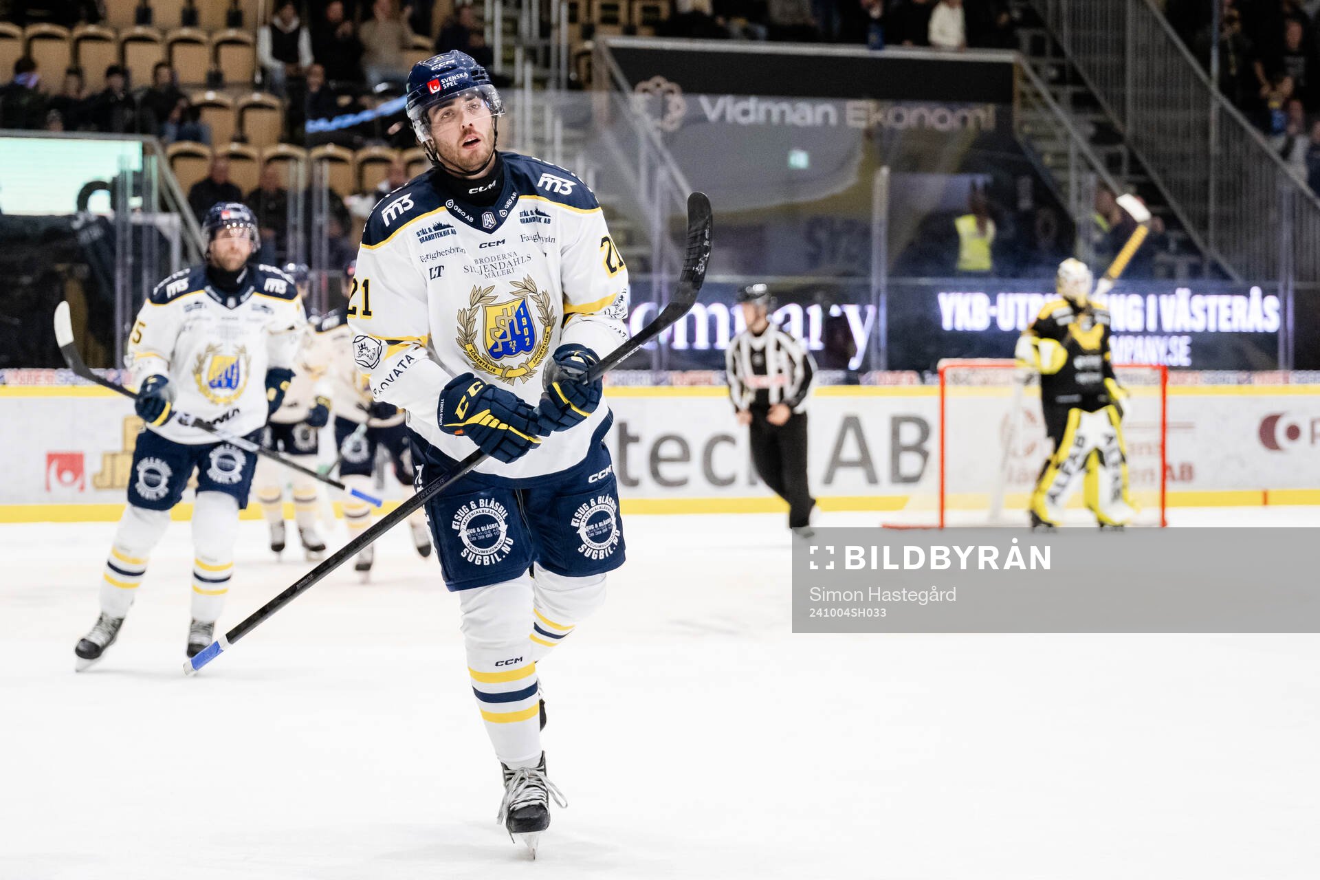 Södertäljes Nolan Stevens jublar