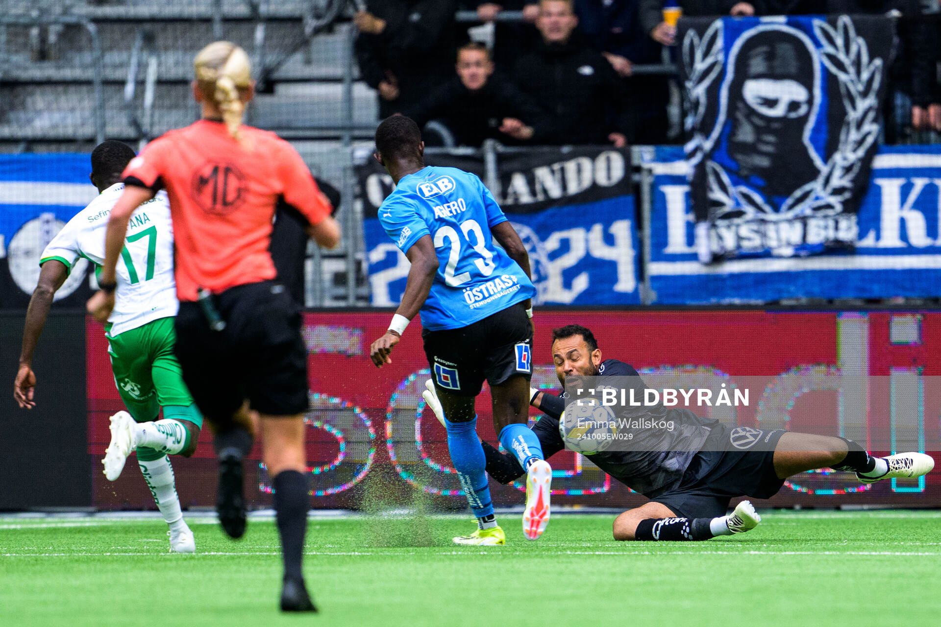 Halmstads Yannick Agnero och Hammarbys Warner Hahn