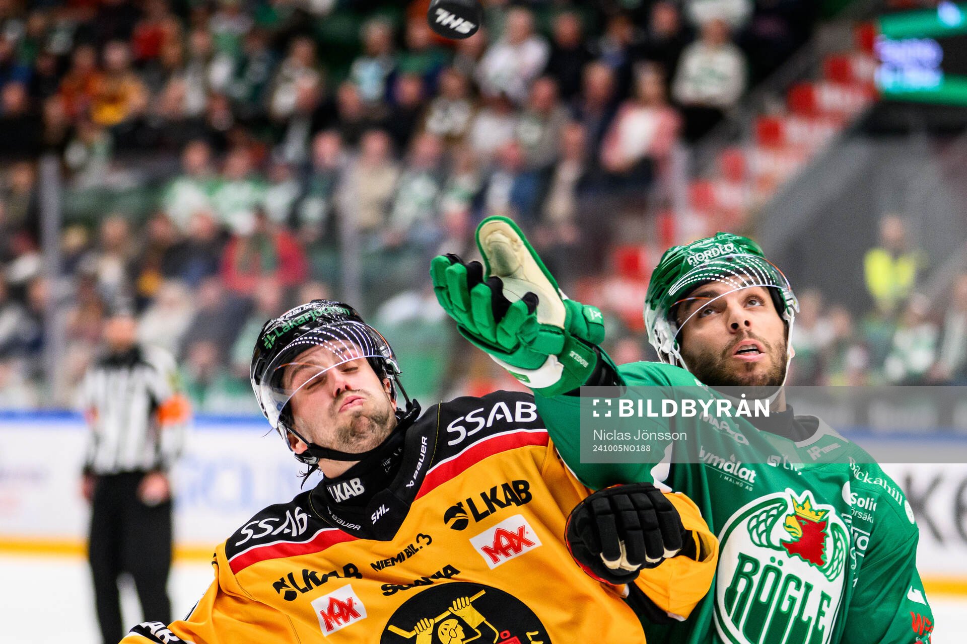 Luleås Mathias Bromé och Rögles Josh Dickinson