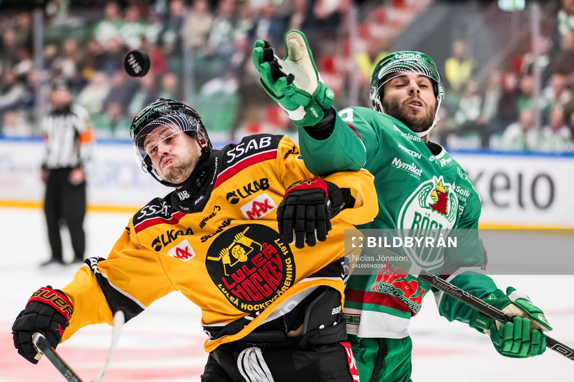 Luleås Mathias Bromé och Rögles Josh Dickinson