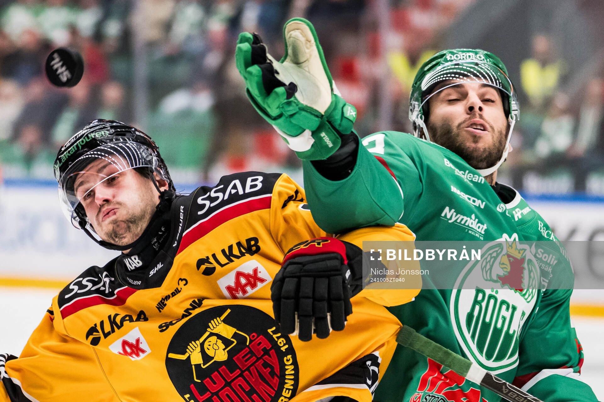 Luleås Mathias Bromé och Rögles Josh Dickinson