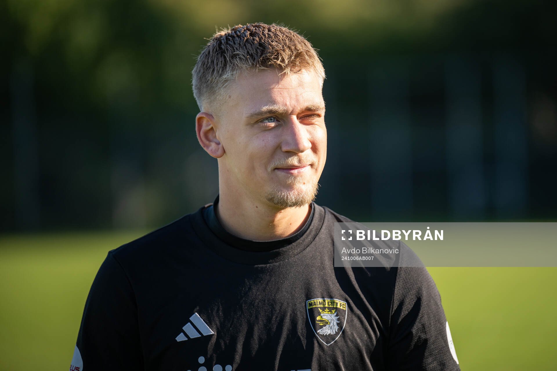 Malmö Citys Oscar Jägare under fotbollsmatchen i Division 4 Sydvästra Skåne mellan Bunkeflo FF och Malmö City den 6 oktober 2024 i Malmö.