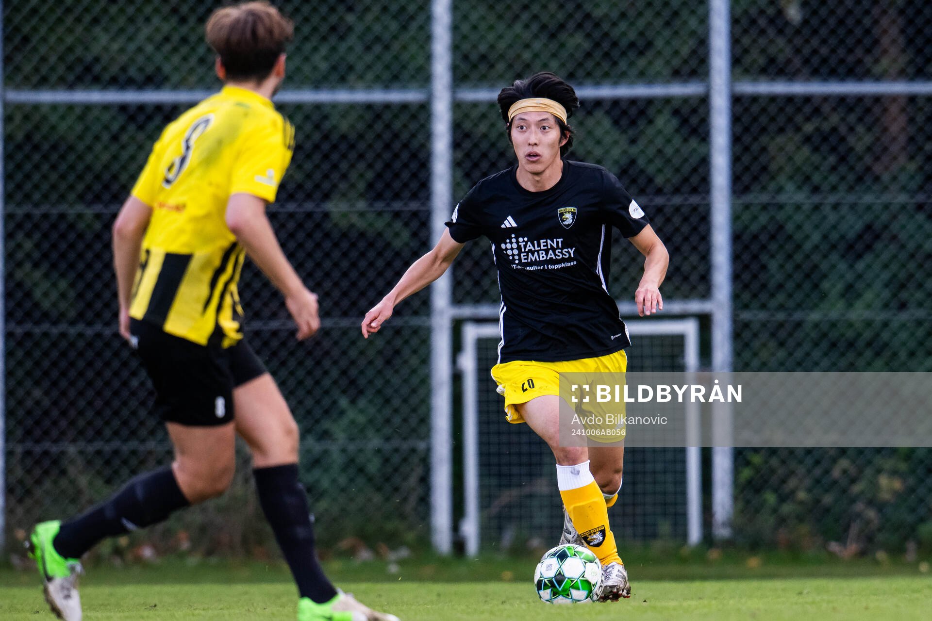 Malmö Citys Sean Takchon Kim under fotbollsmatchen i Division 4 Sydvästra Skåne mellan Bunkeflo FF och Malmö City den 6 oktober 2024 i Malmö.