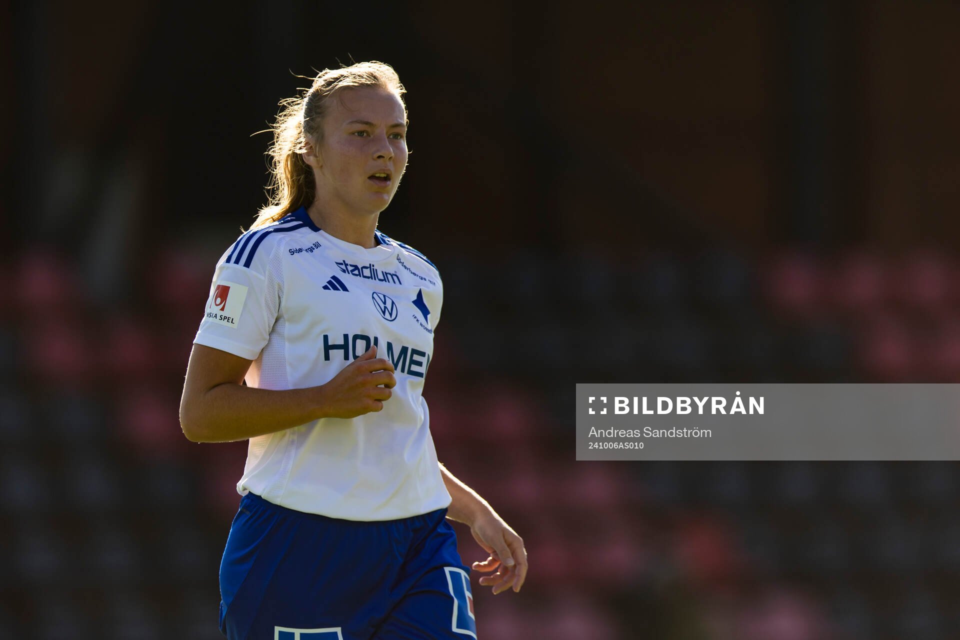 IFK Norrköpings Sara Kanutte Fornes under fotbollsmatchen i Damallsvenskan mellan Brommapojkarna och IFK Norrköping den 6 oktober 2024 i Stockholm.