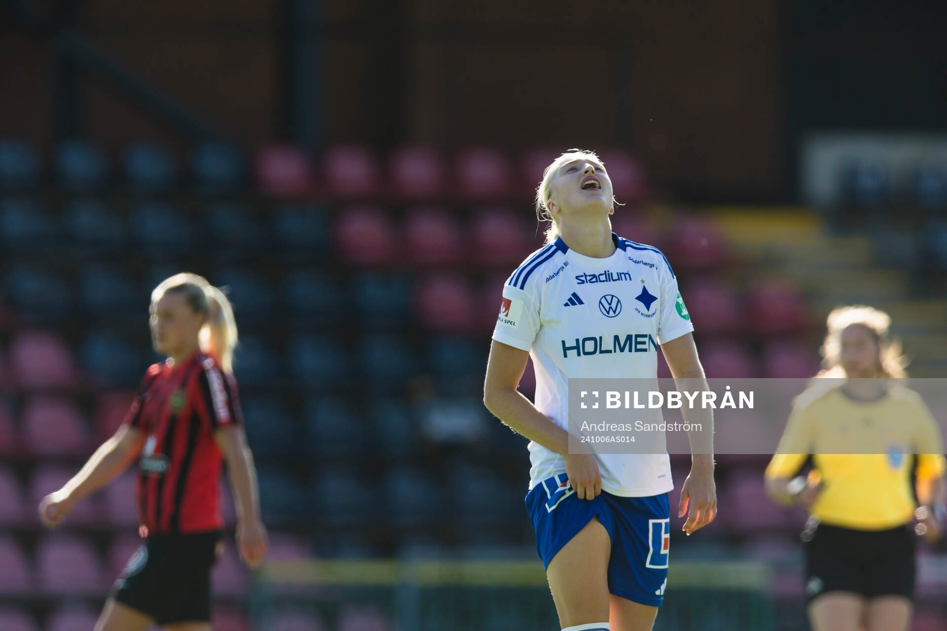 IFK Norrköpings Wilma Leidhammar reagerar