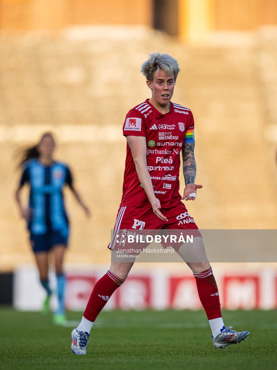 Piteås Cecilia Edlund under fotbollsmatchen i Damallsvenskan mellan Djurgården och Piteå den 6 oktober 2024 i Stockholm. 