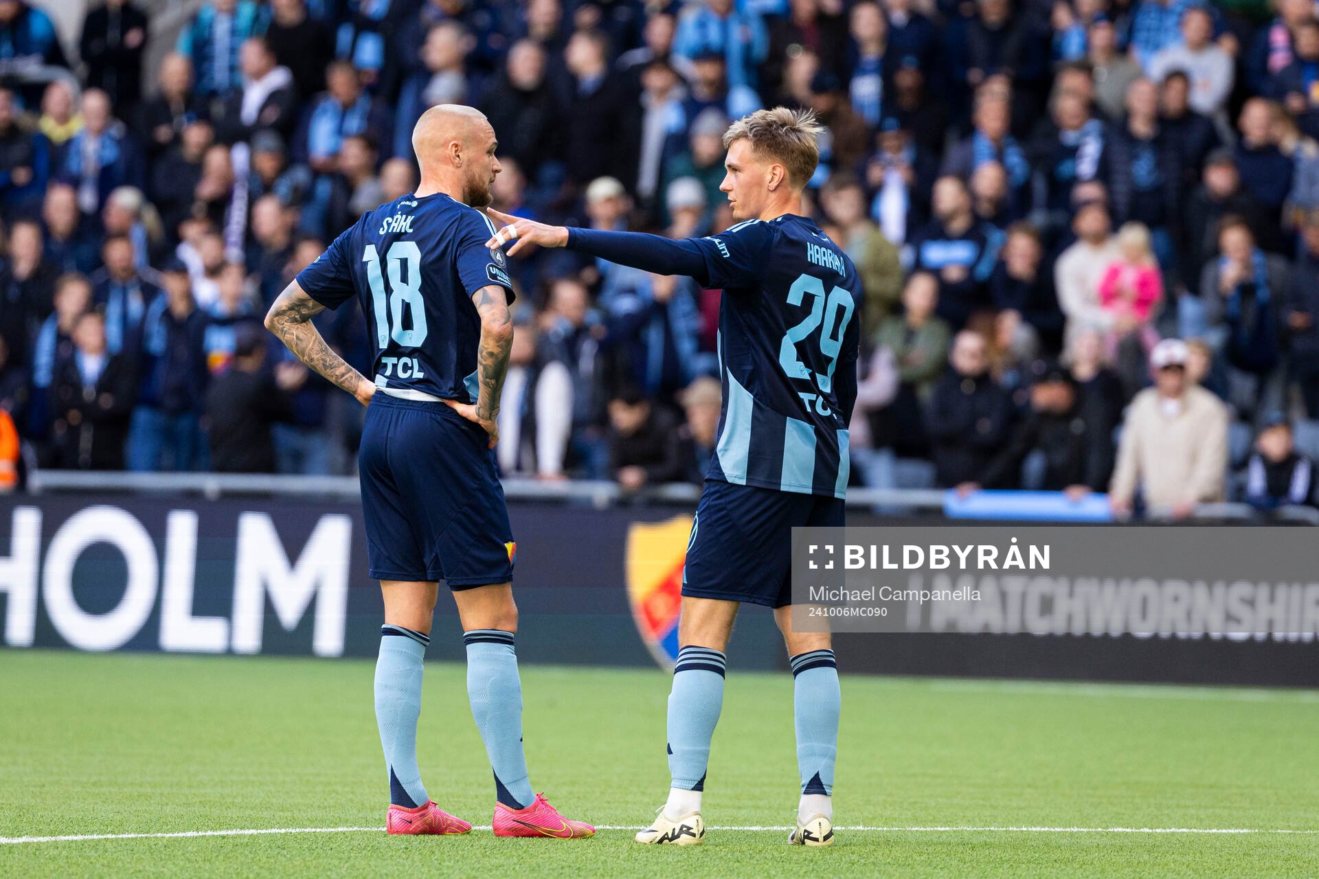 Djurgårdens Adam Ståhl och Santeri Haarala