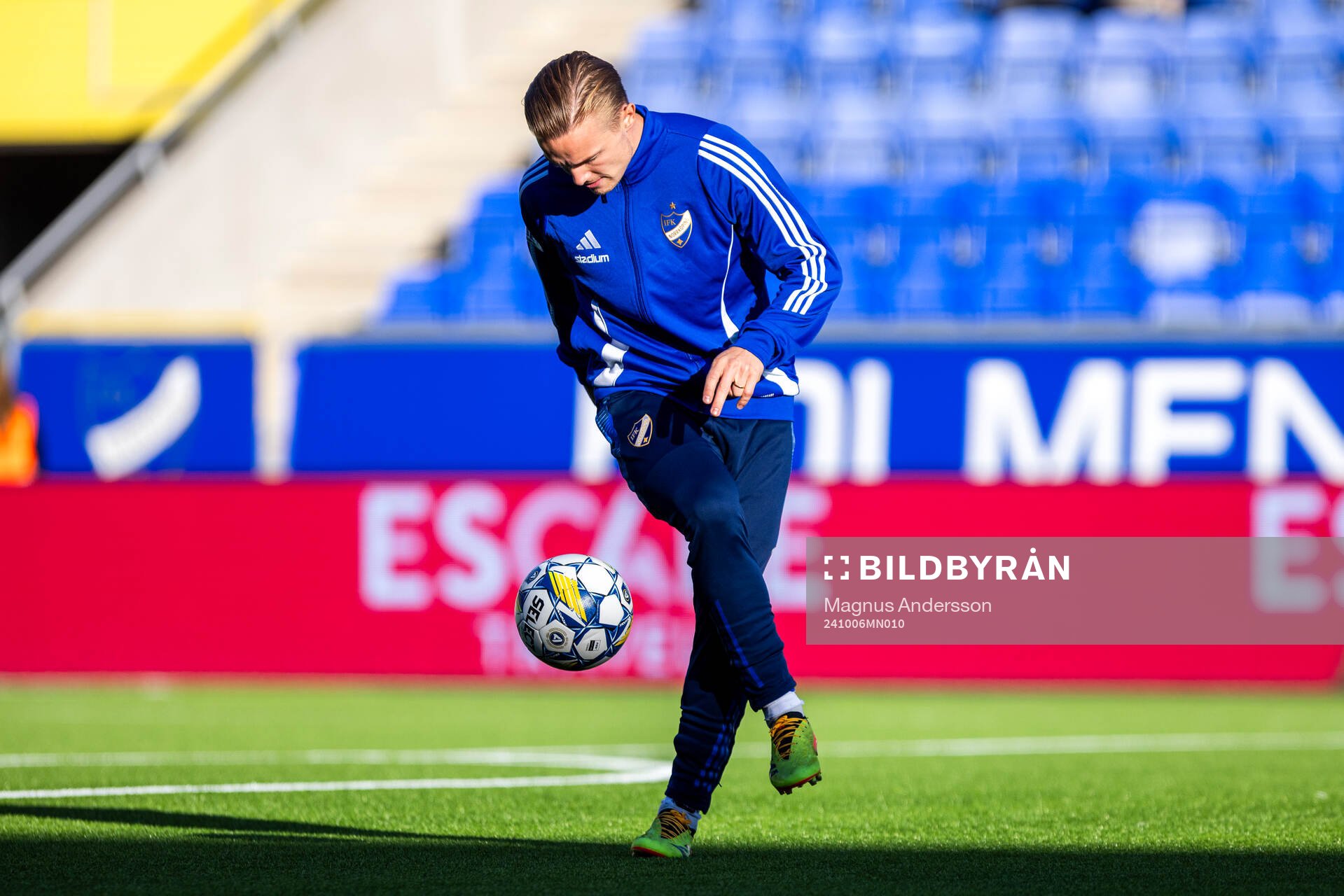 IFK Norrköpings Jacob Ortmark på uppvärmningen