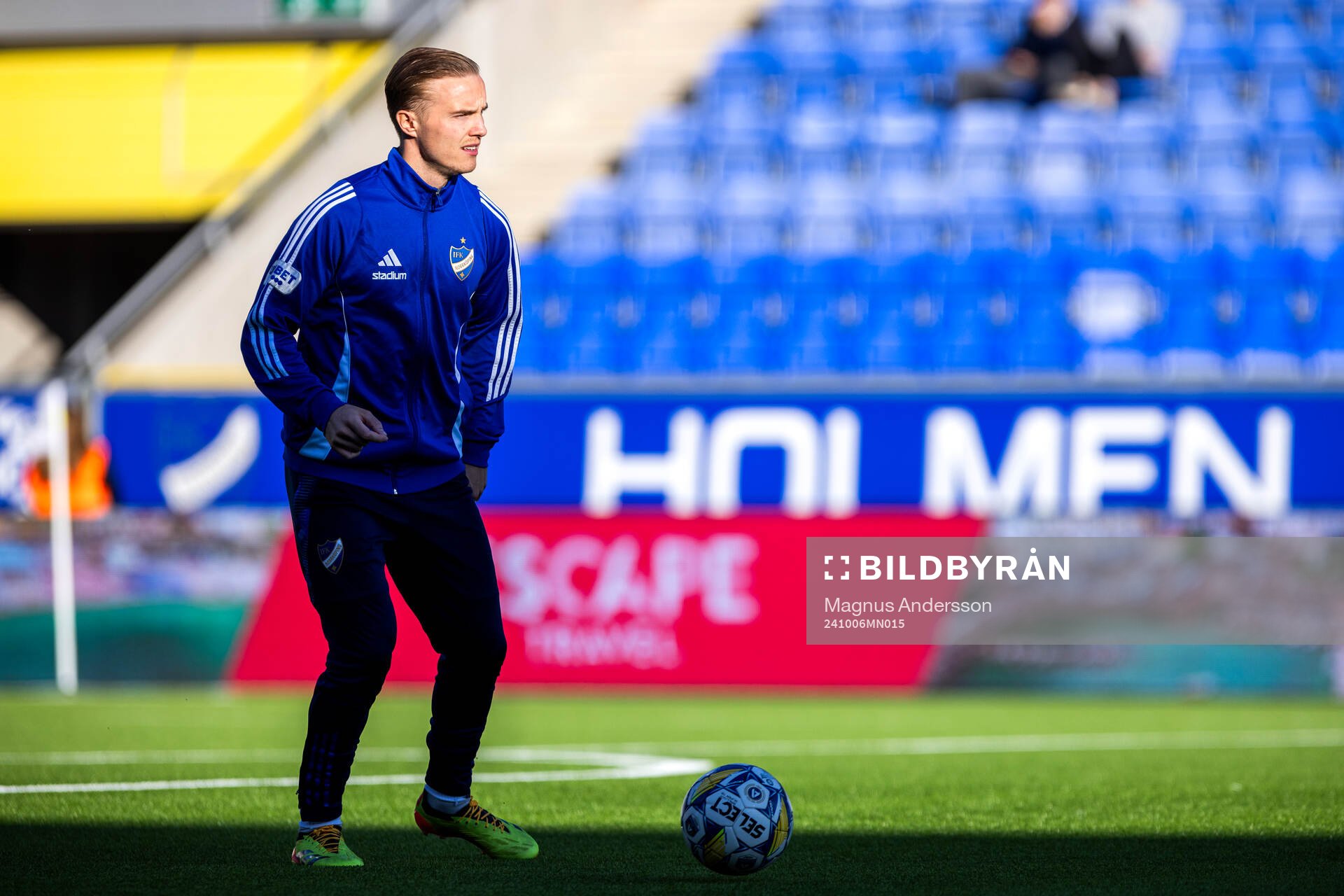 IFK Norrköpings Jacob Ortmark på uppvärmningen