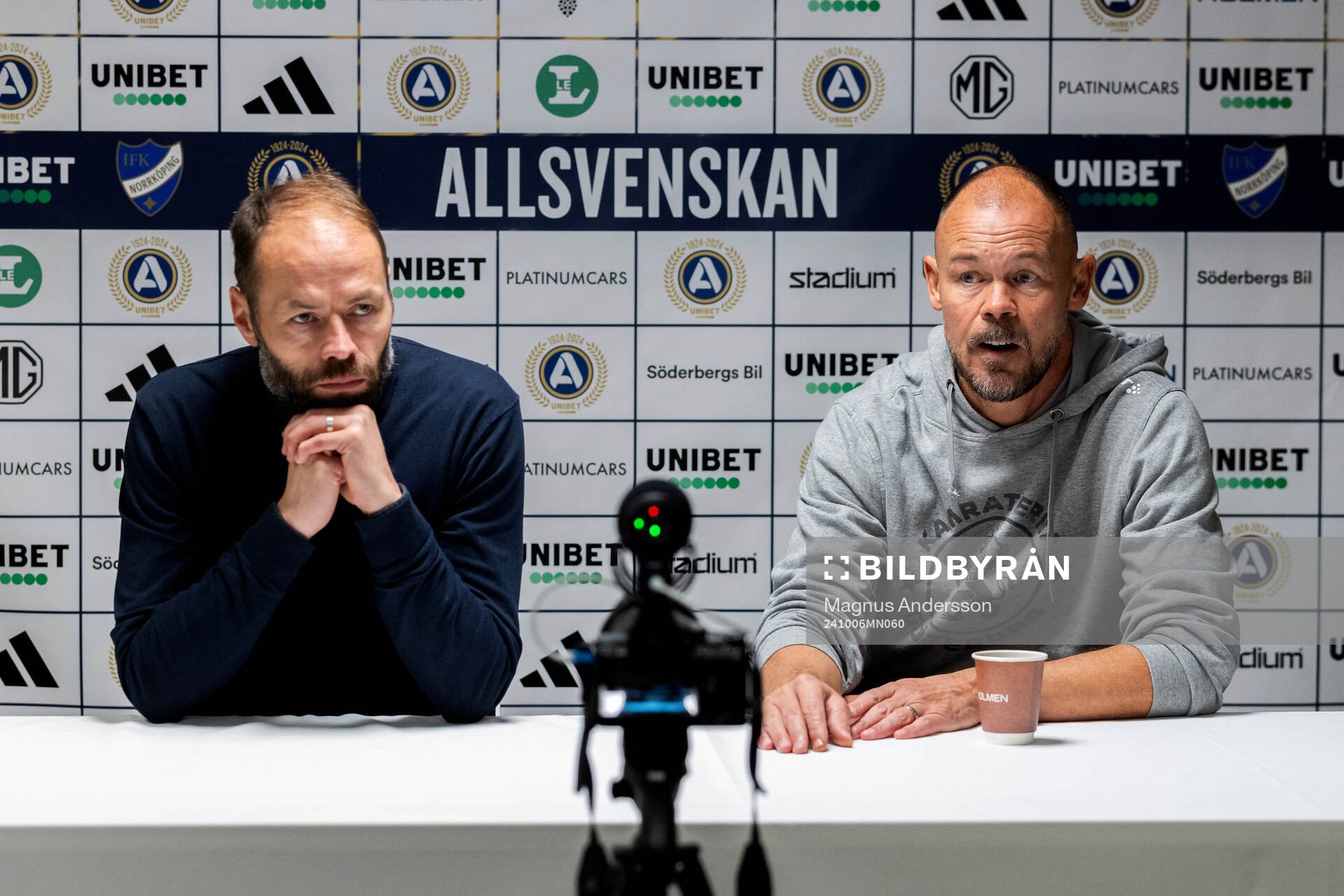IFK Norrköpings tränare Andreas Alm och assisterande