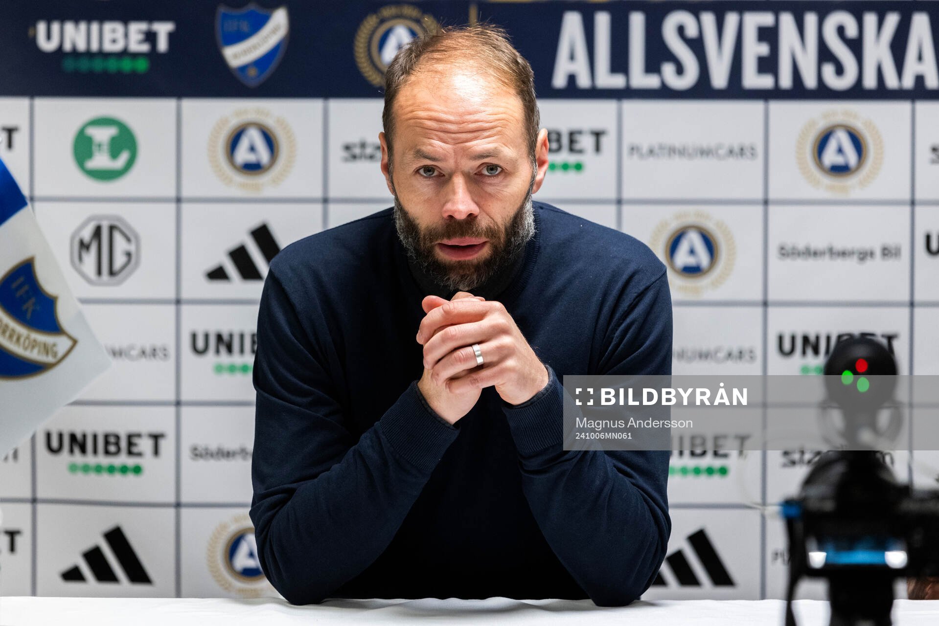 IFK Norrköpings tränare Andreas Alm på presskonferensen