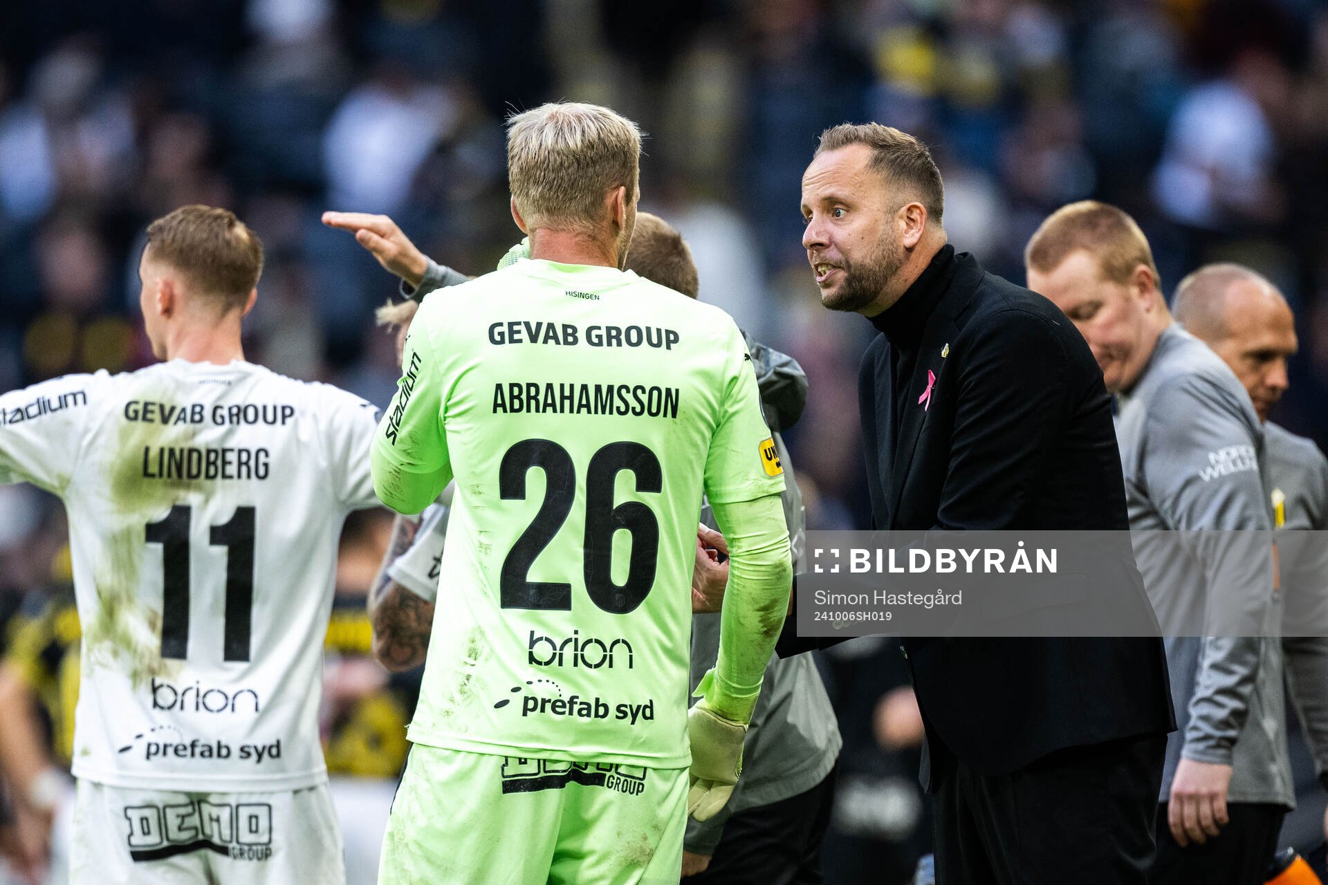 Häckens målvakt Peter Abrahamsson och tränare Joop