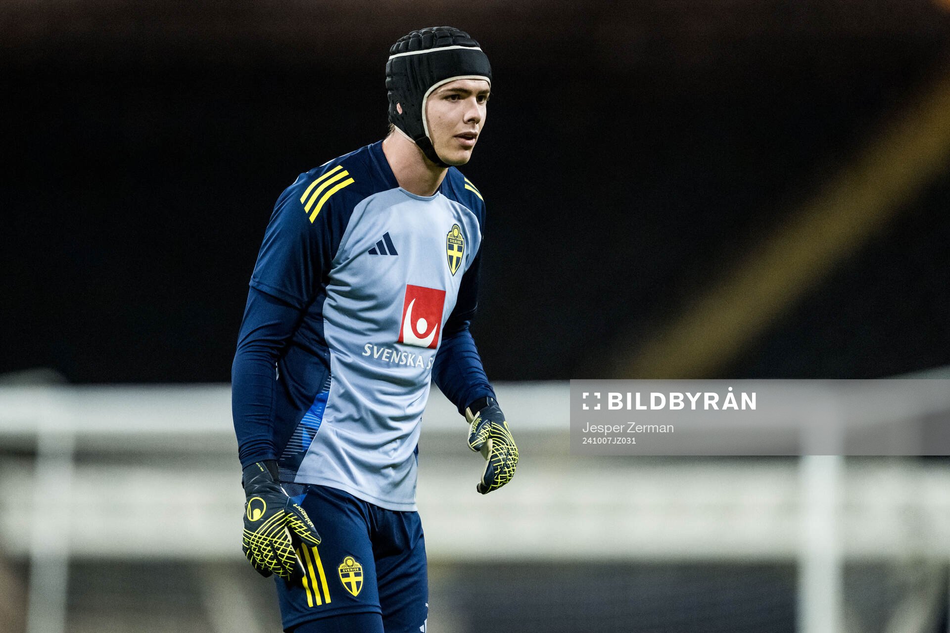Goalkeeper Jacob Widell Zetterström of the Swedish men's