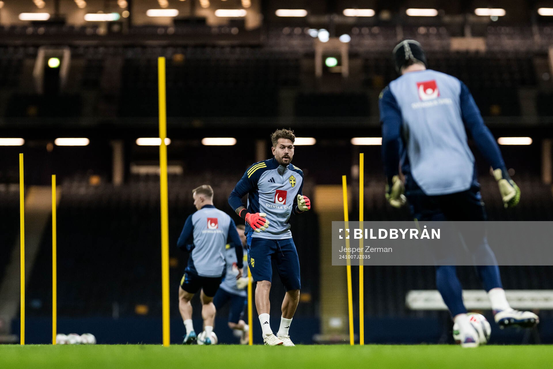 Goalkeeper Kristoffer Nordfeldt of the Swedish men's