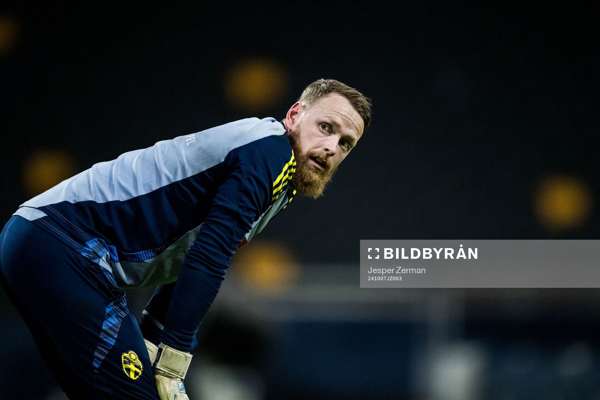 Goalkeeper Viktor Johansson of the Swedish men's football