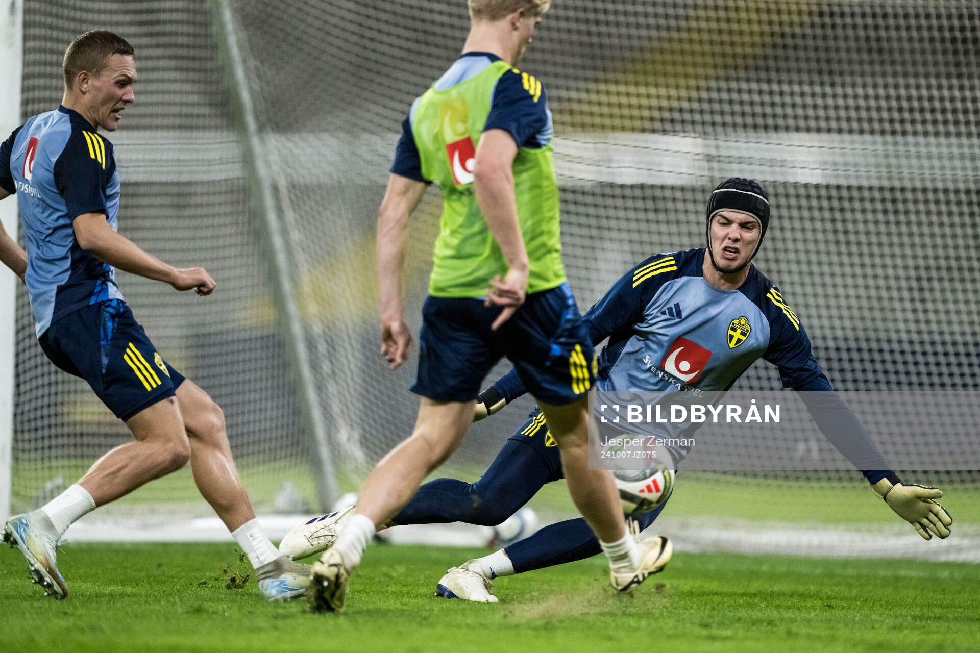 Goalkeeper Jacob Widell Zetterström of the Swedish men's