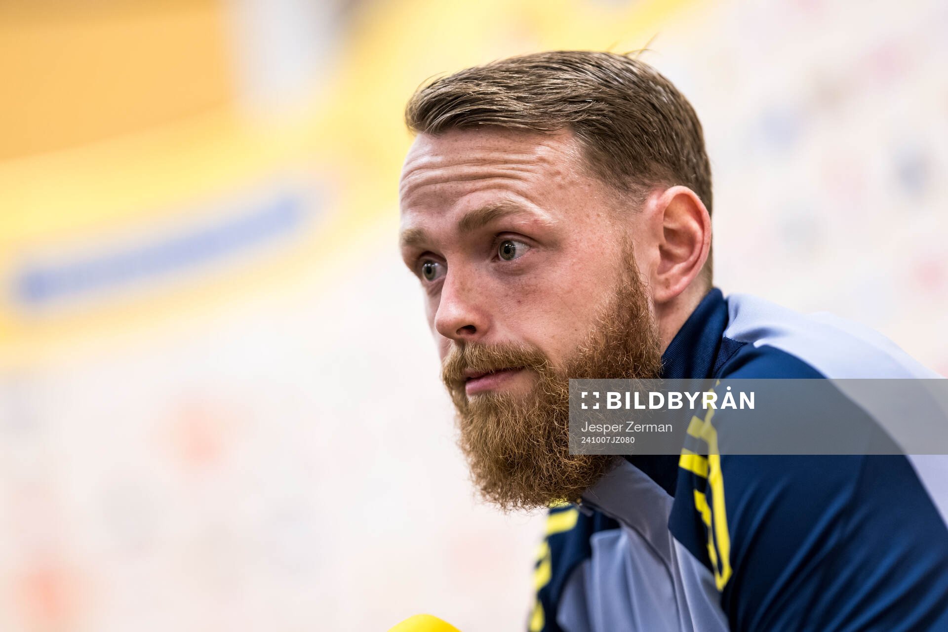 Goalkeeper Viktor Johansson of the Swedish men's football