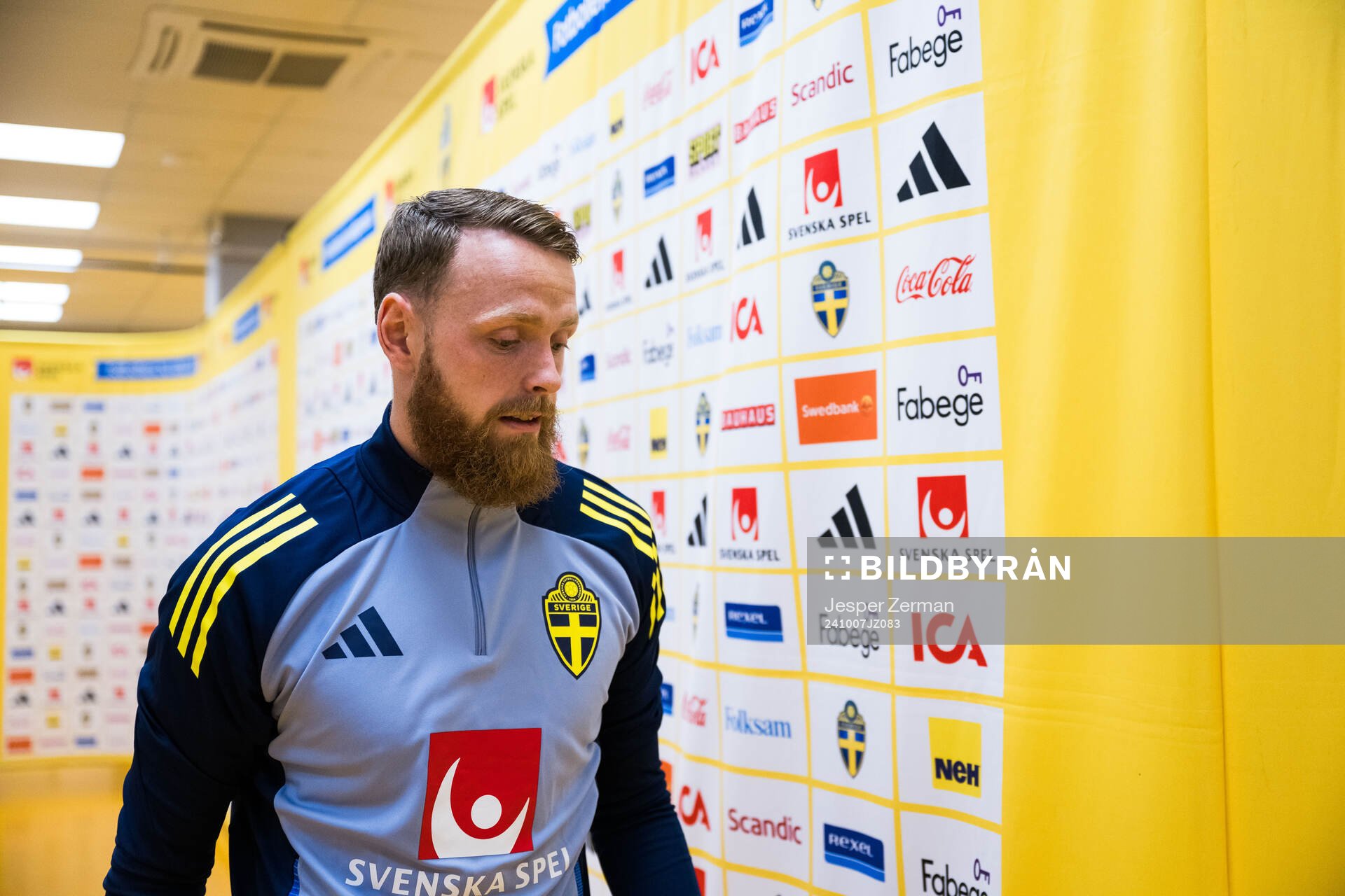 Goalkeeper Viktor Johansson of the Swedish men's football