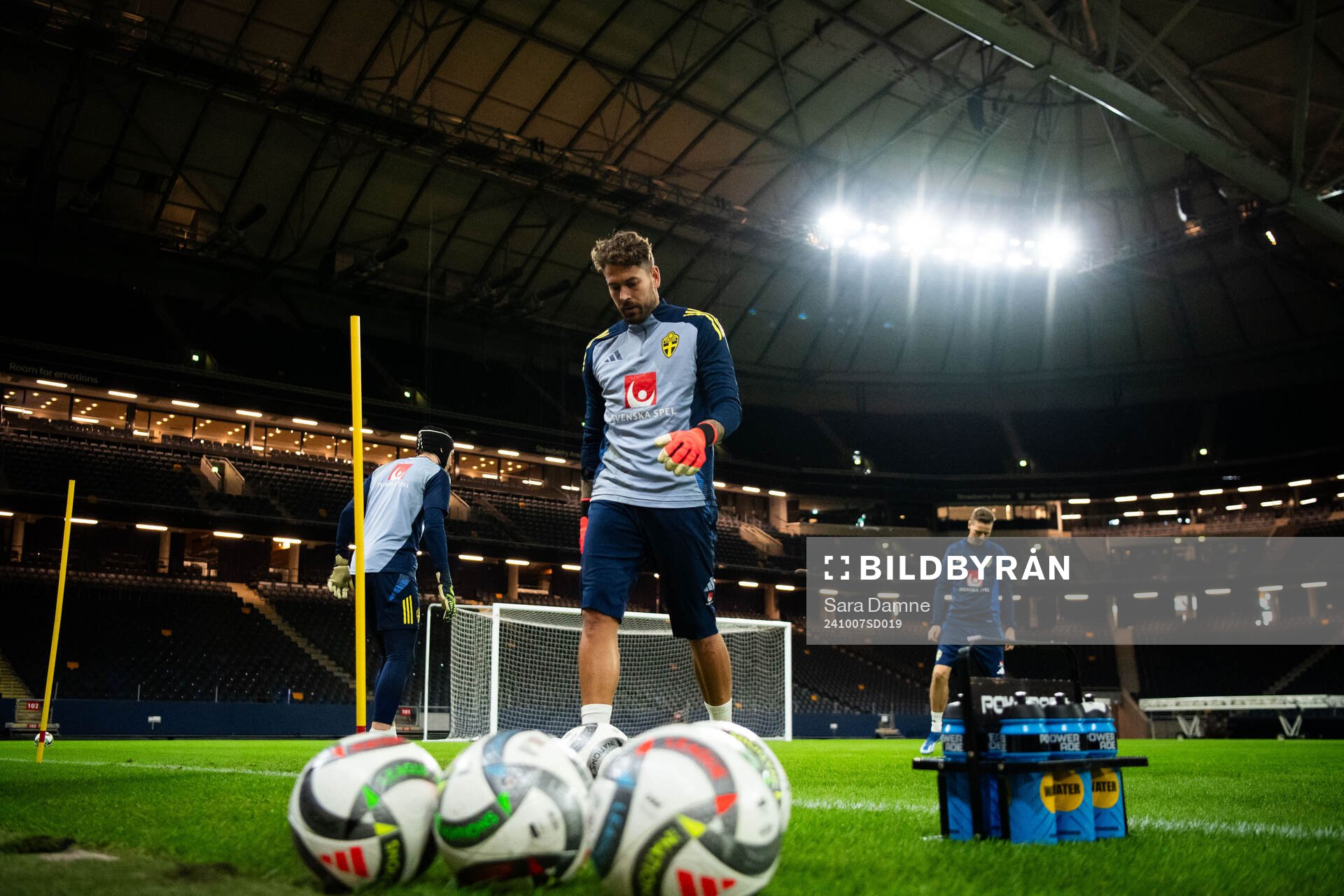 Goalkeeper Kristoffer Nordfeldt of the Swedish men's