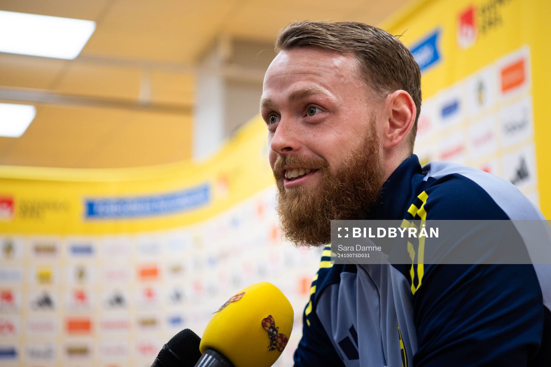 Goalkeeper Viktor Johansson of the Swedish men's football