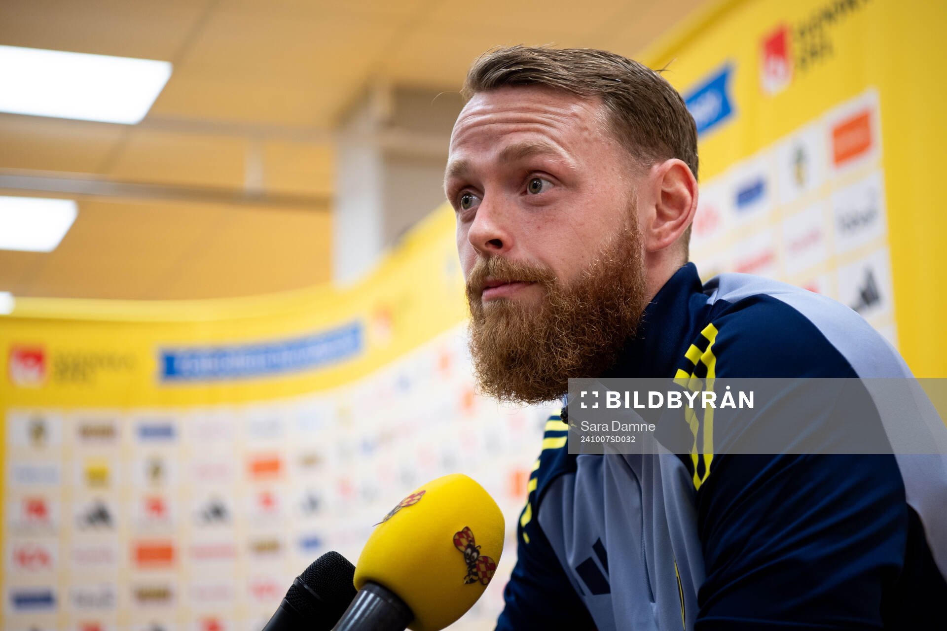 Goalkeeper Viktor Johansson of the Swedish men's football