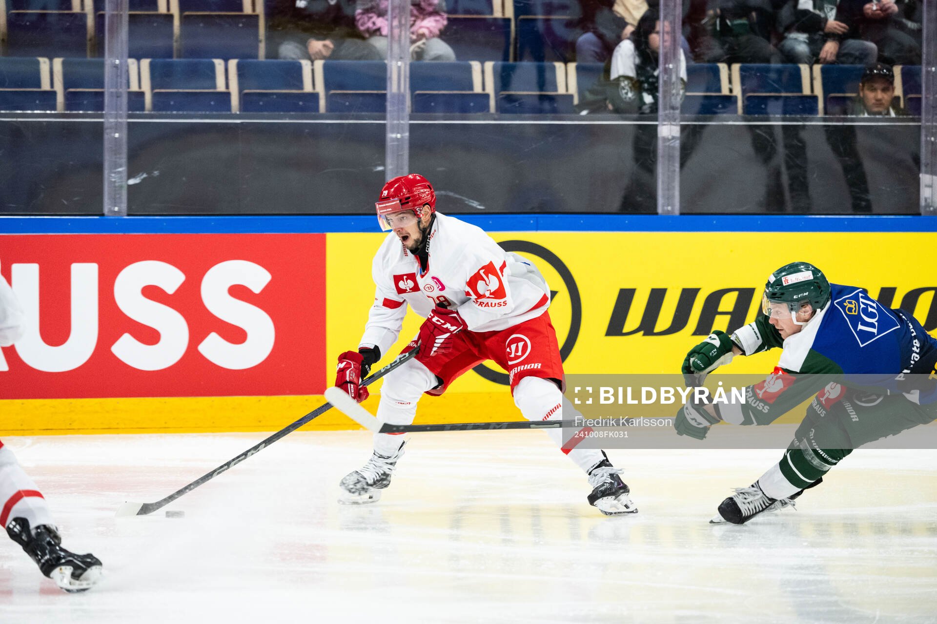 Libor Hudacek of Ocelari Trinec and Oscar Steen of