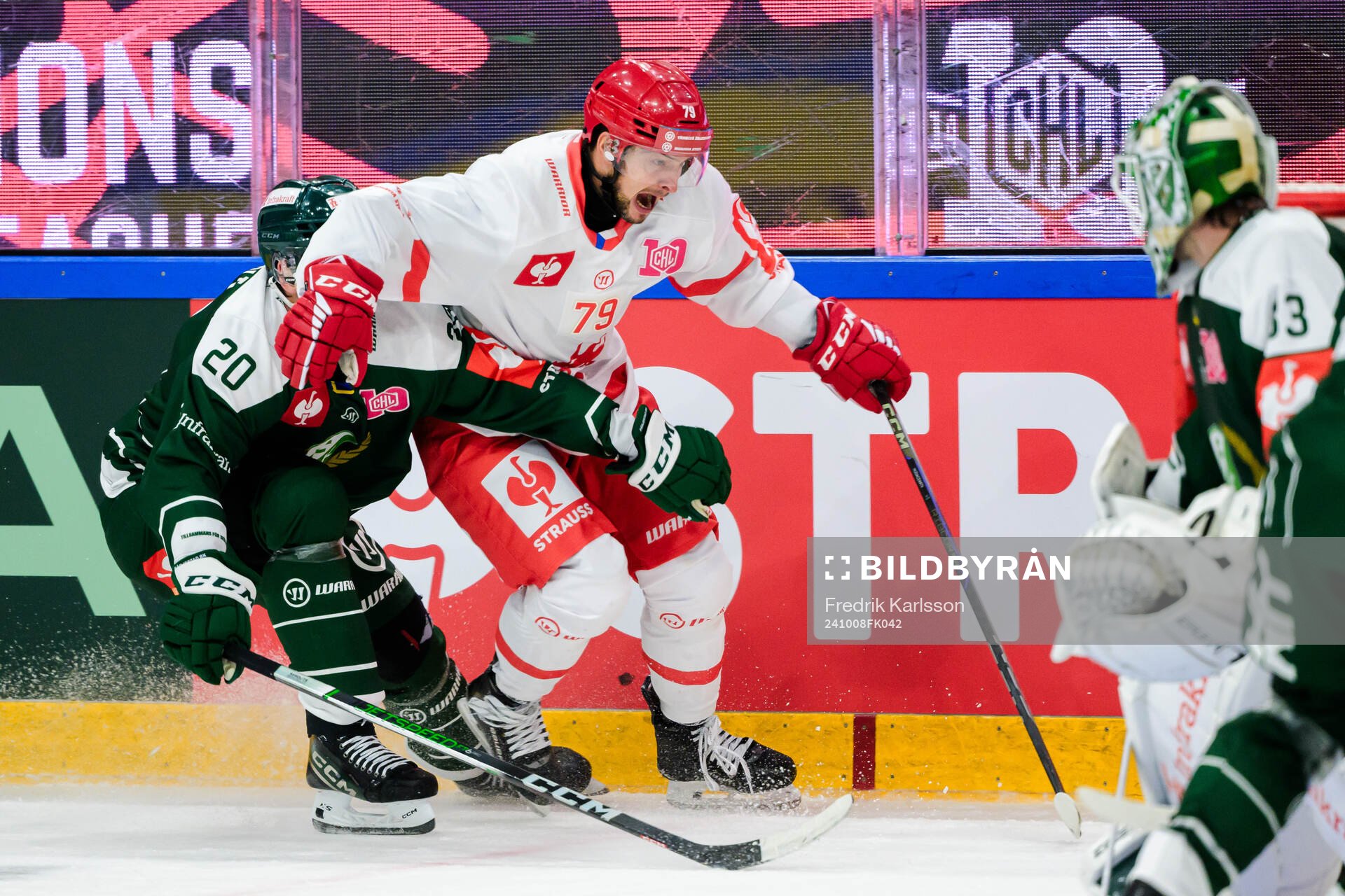 Marcus Westfält of Färjestad  and Libor Hudacek of