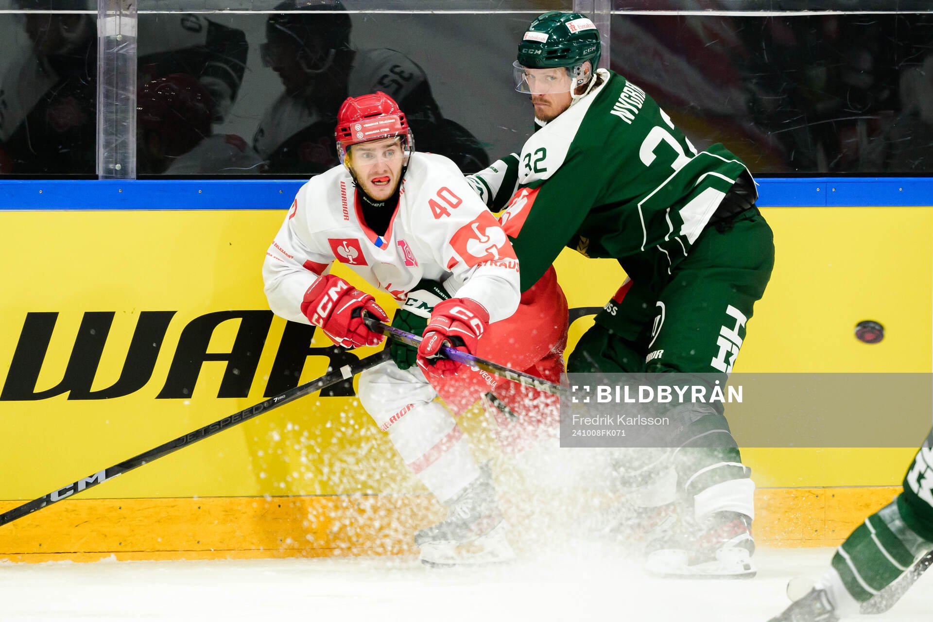 Milos Roman of Ocelari Trinec and Magnus Nygren of