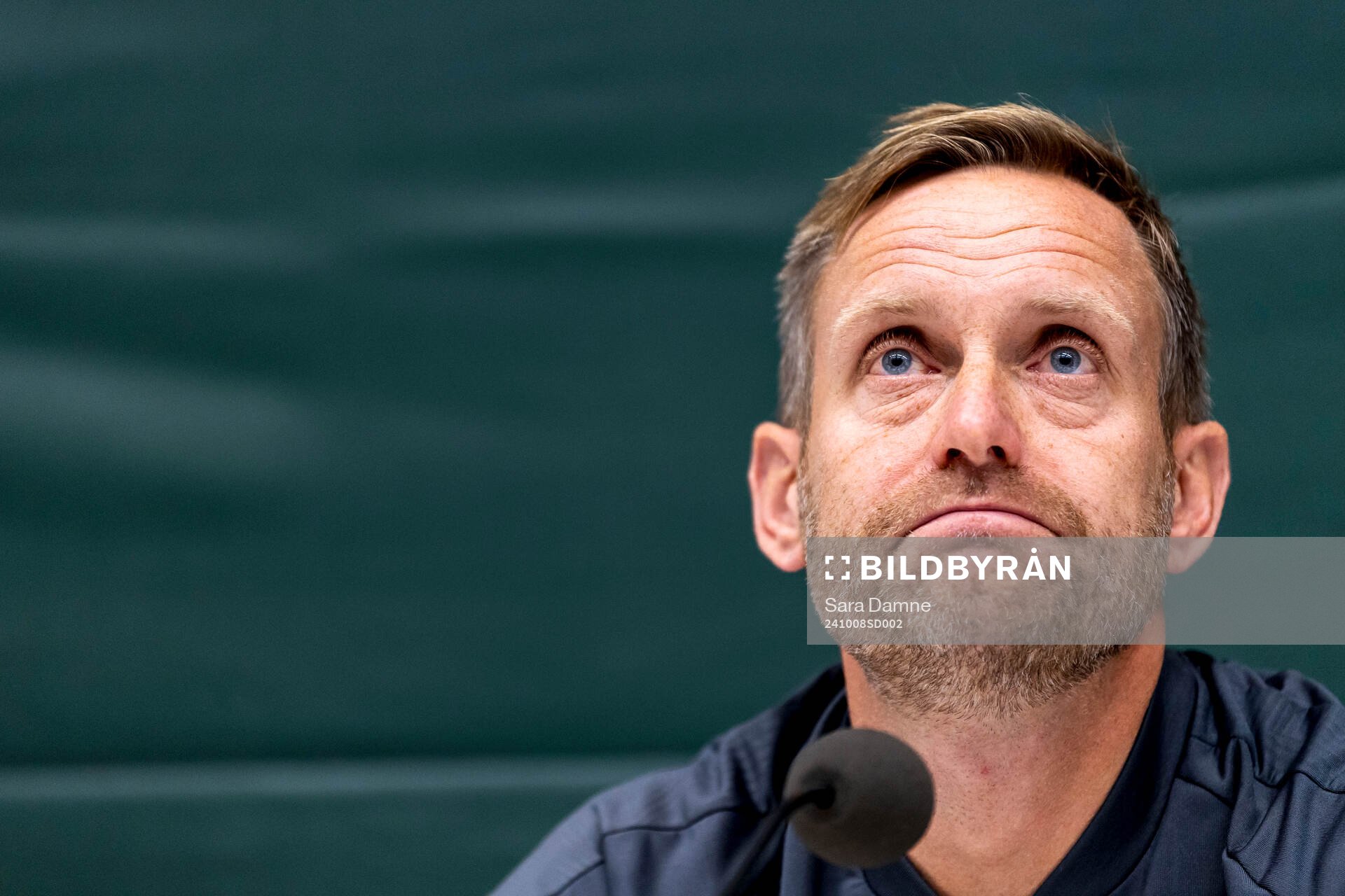Head coach Martin Sjögren of Hammarby at a press conference