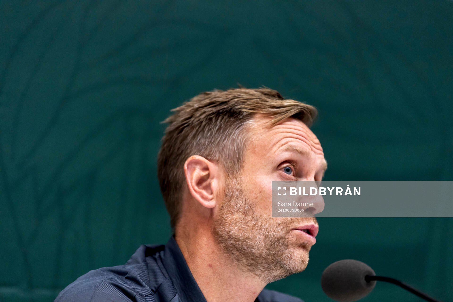 Head coach Martin Sjögren of Hammarby at a press conference