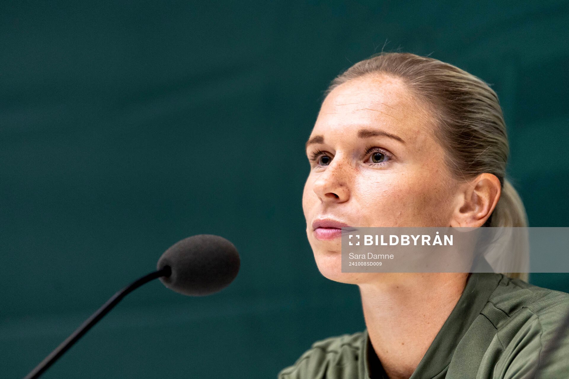 Jonna Andersson of Hammarby at a press conference