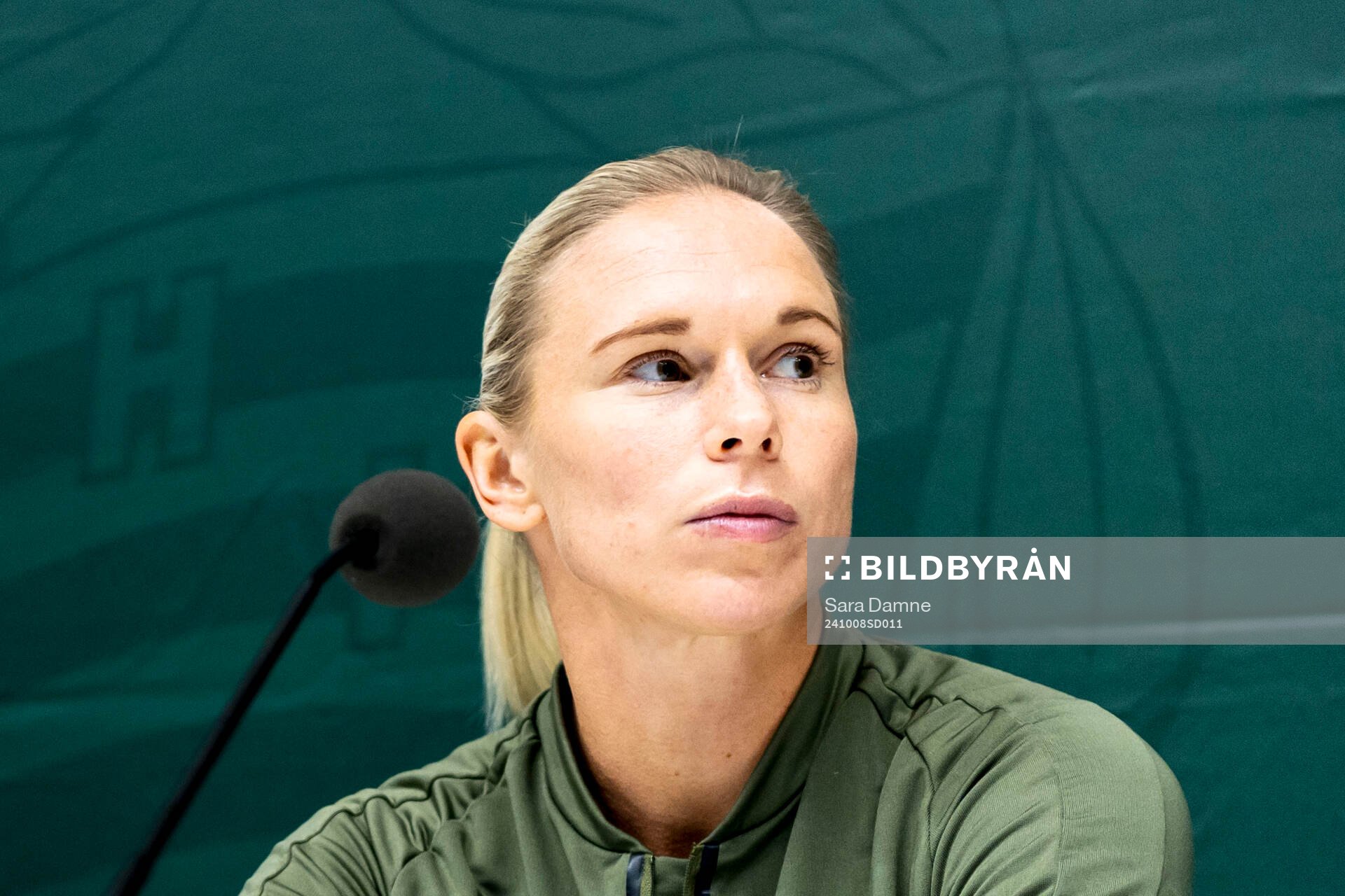 Jonna Andersson of Hammarby at a press conference