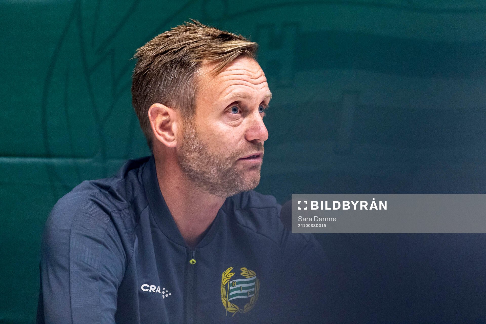 Head coach Martin Sjögren of Hammarby at a press conference