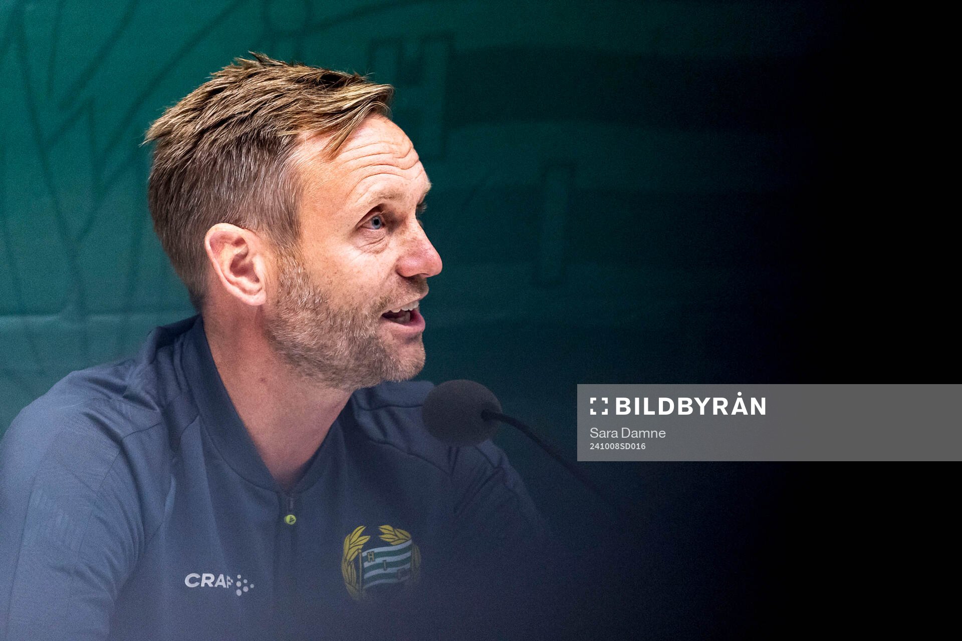 Head coach Martin Sjögren of Hammarby at a press conference