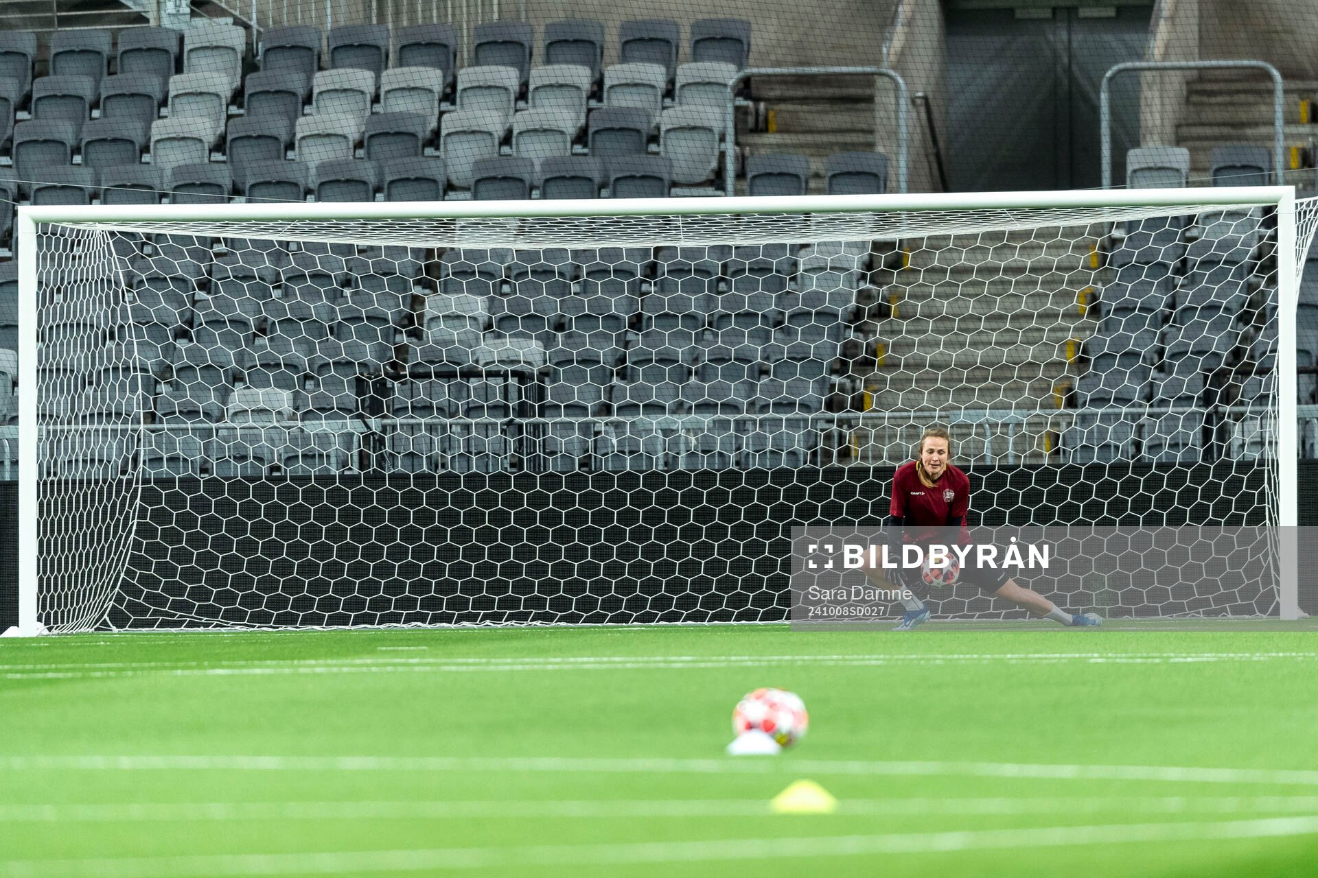 Goalkeeper Anna Tamminen of Hammarby at a training session